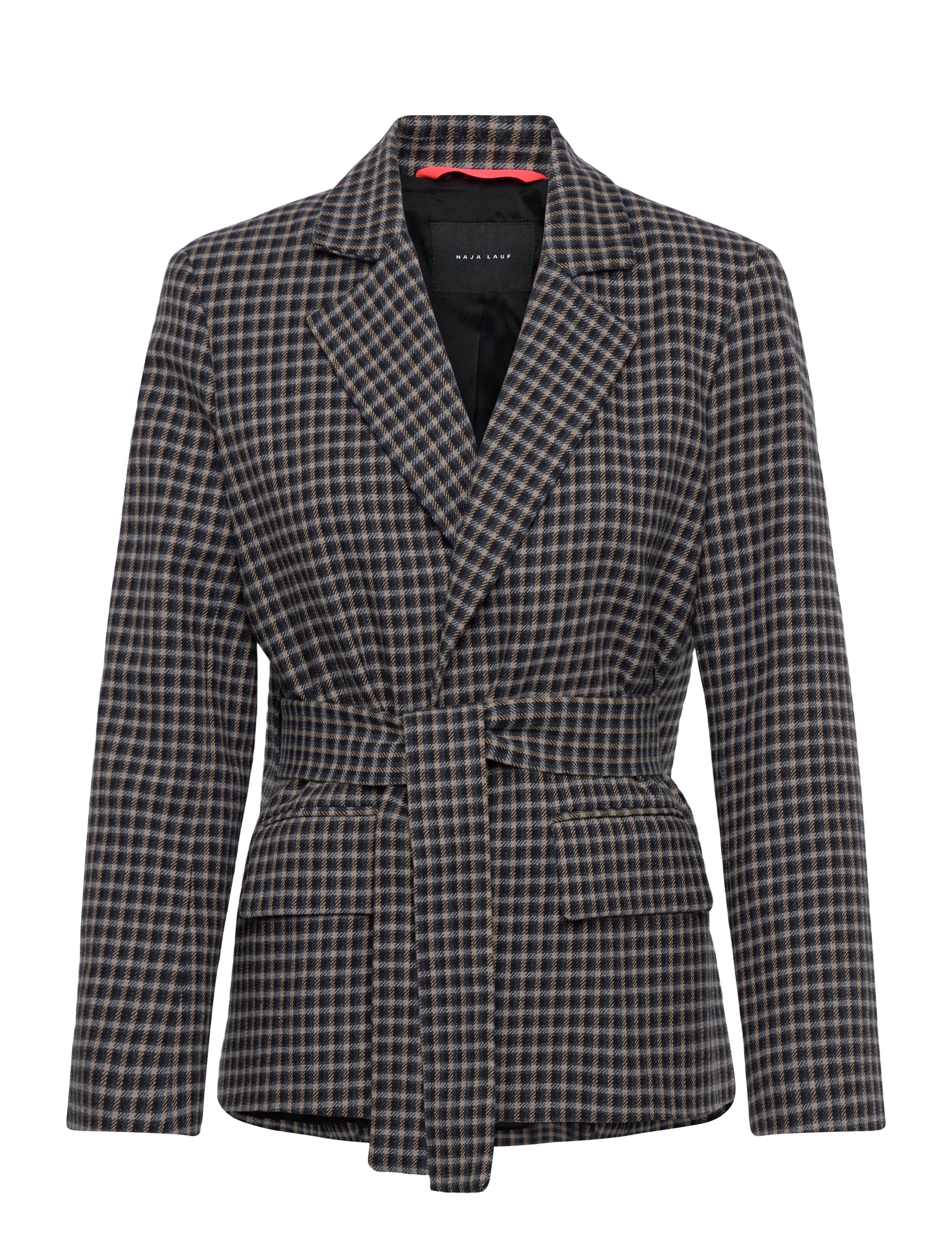 Naja Lauf HELGA BLAZER - Belted blazers - BLUE/BEIGE / black