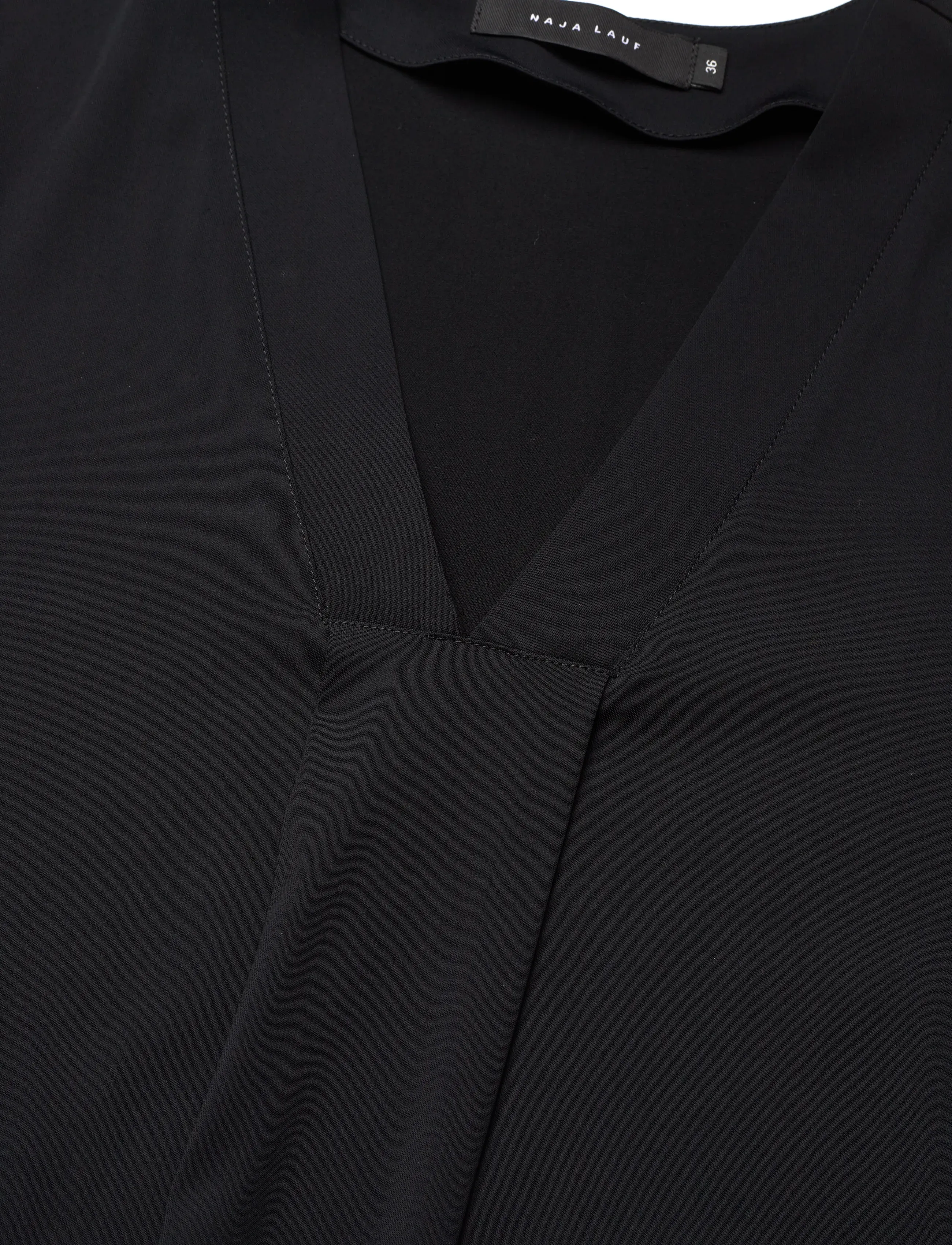 Naja Lauf - ROSEMARIE BLOUSE DENSE STRETCH - langærmede bluser - black - 2
