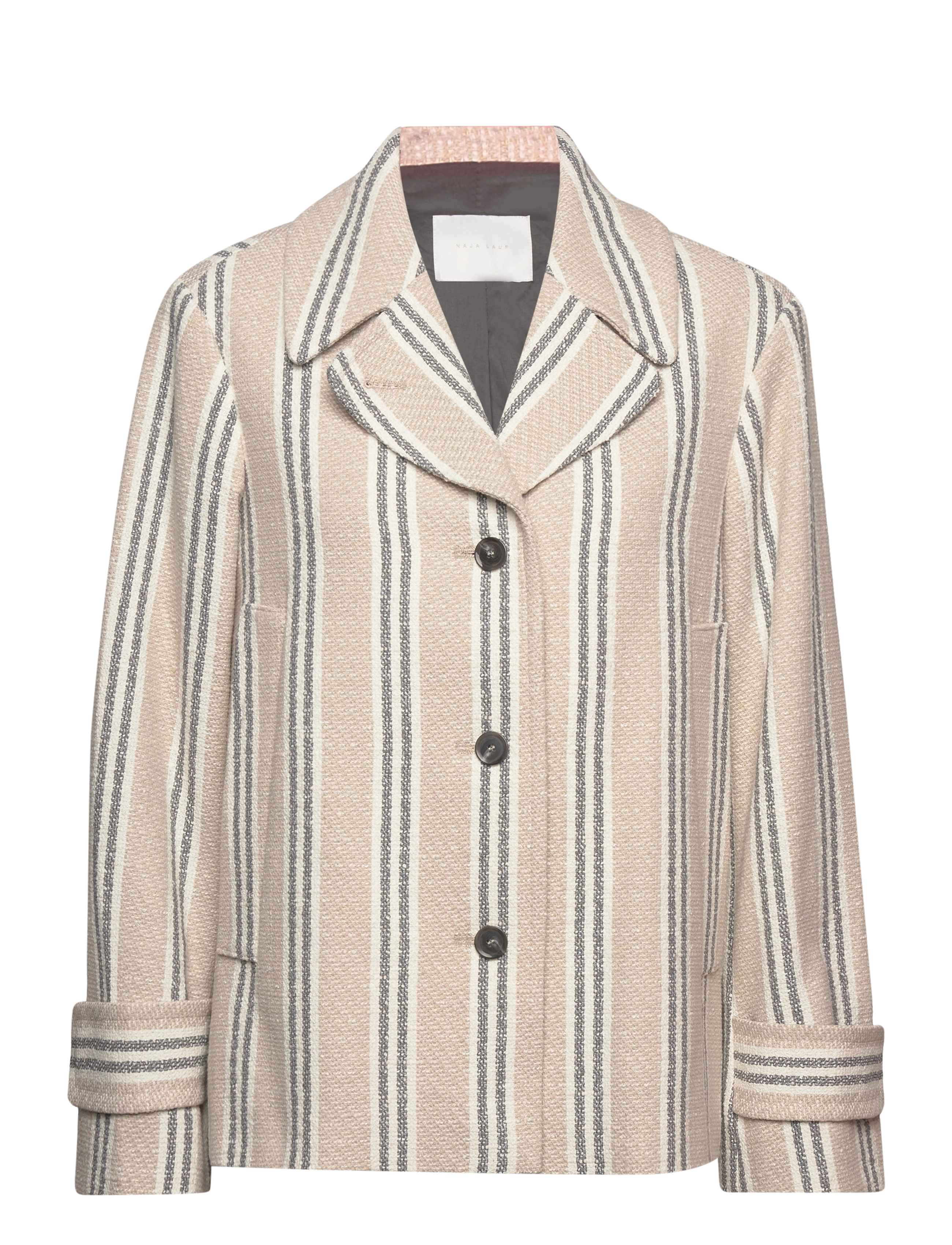 Naja Lauf RAKEL JACKET NATURAL STRIPE - Naja Lauf - STONE / beige