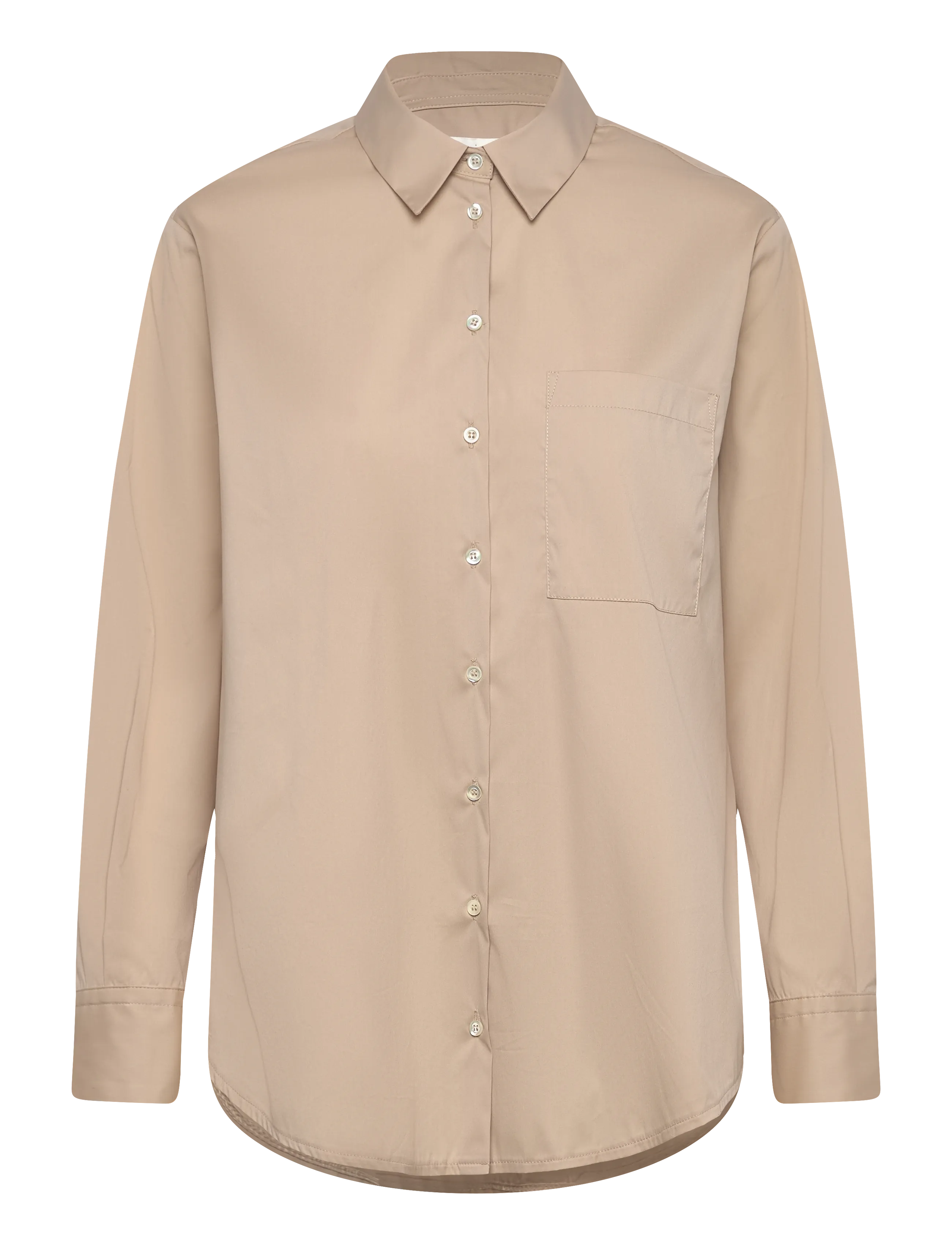 Naja Lauf AGNETA SHIRT FANCY POPLIN - Bluser & Skjorter - BEIGE / beige