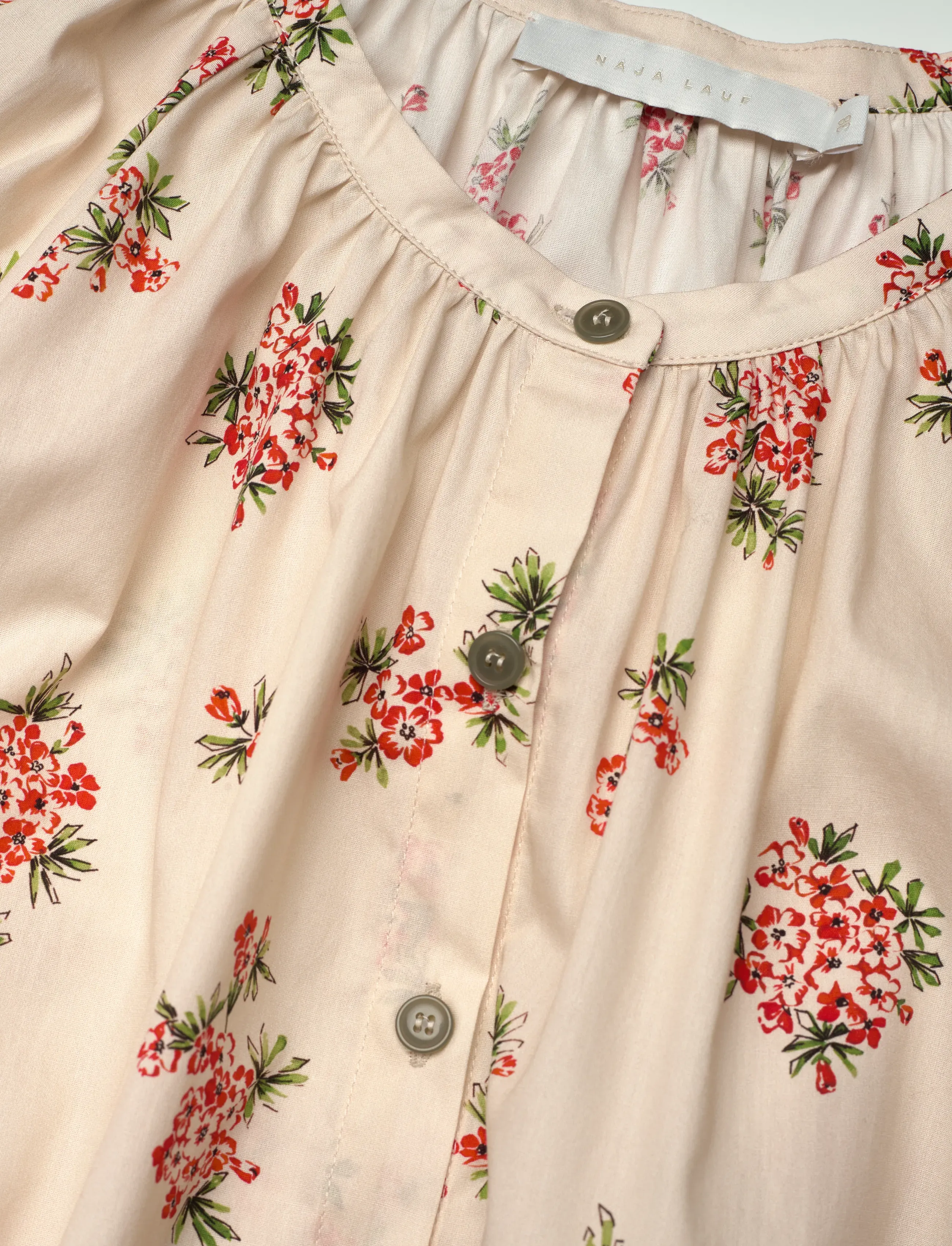 Naja Lauf - CORNELIA DRESS VINTAGE FLOWER - midi kjoler - off-white - 2