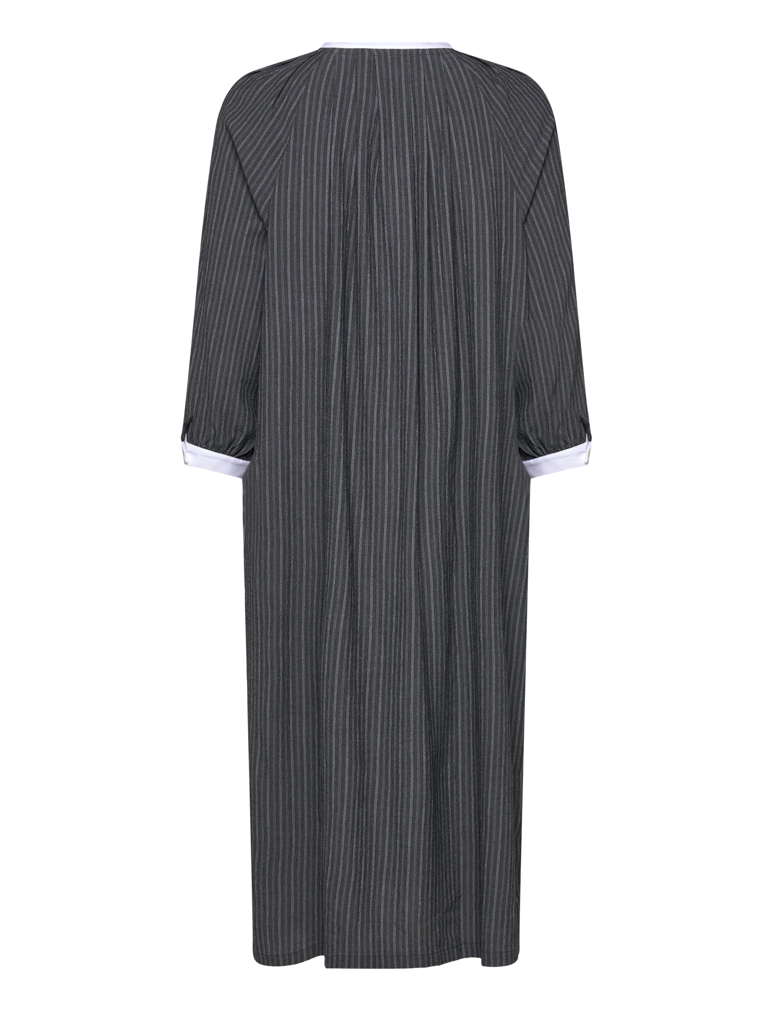 Naja Lauf - DANIELLA DRESS MOUNTAIN STRIPE - skjortekjoler - dark grey - 1