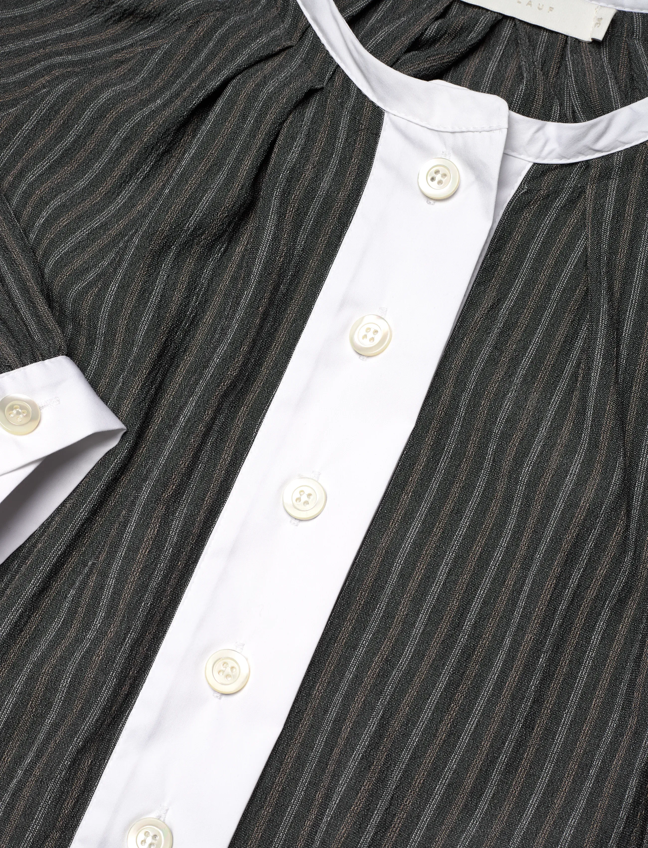 Naja Lauf - DANIELLA DRESS MOUNTAIN STRIPE - skjortekjoler - dark grey - 2