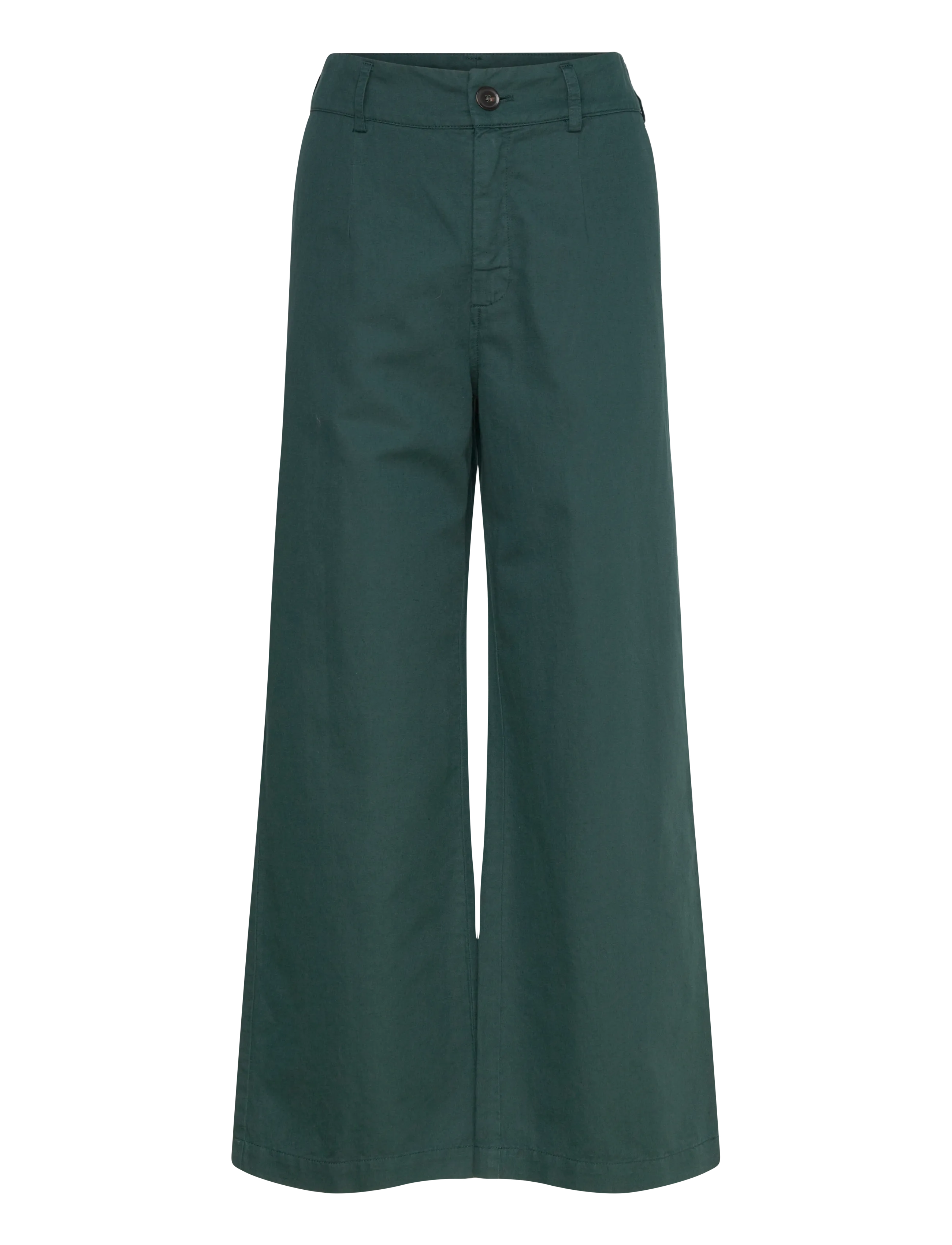 Naja Lauf MIMMIE PANTS COTTON LINEN - Wide leg trousers - DARK GREEN / green