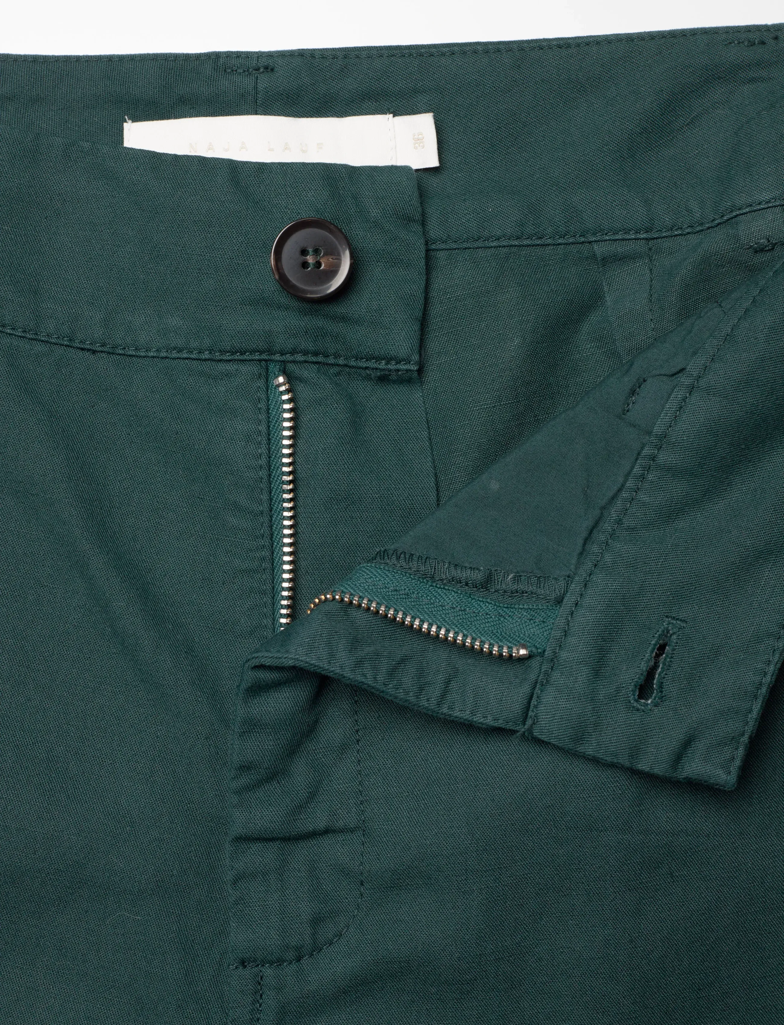 Naja Lauf - MIMMIE PANTS COTTON LINEN - wide leg trousers - dark green - 3