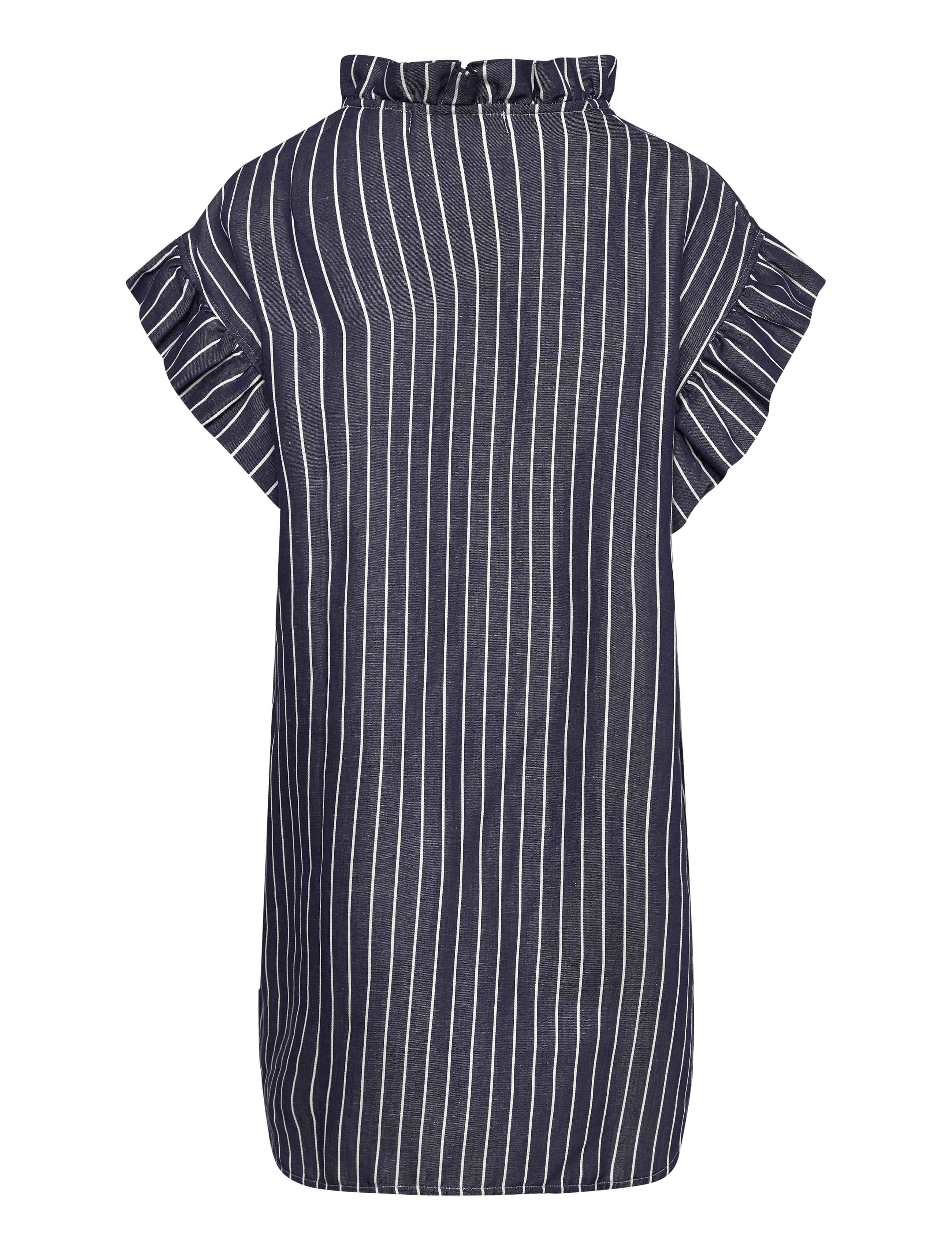 Naja Lauf - TANNIE BLOUSE STRIPED DENIM - kortærmede bluser - navy/white - 1