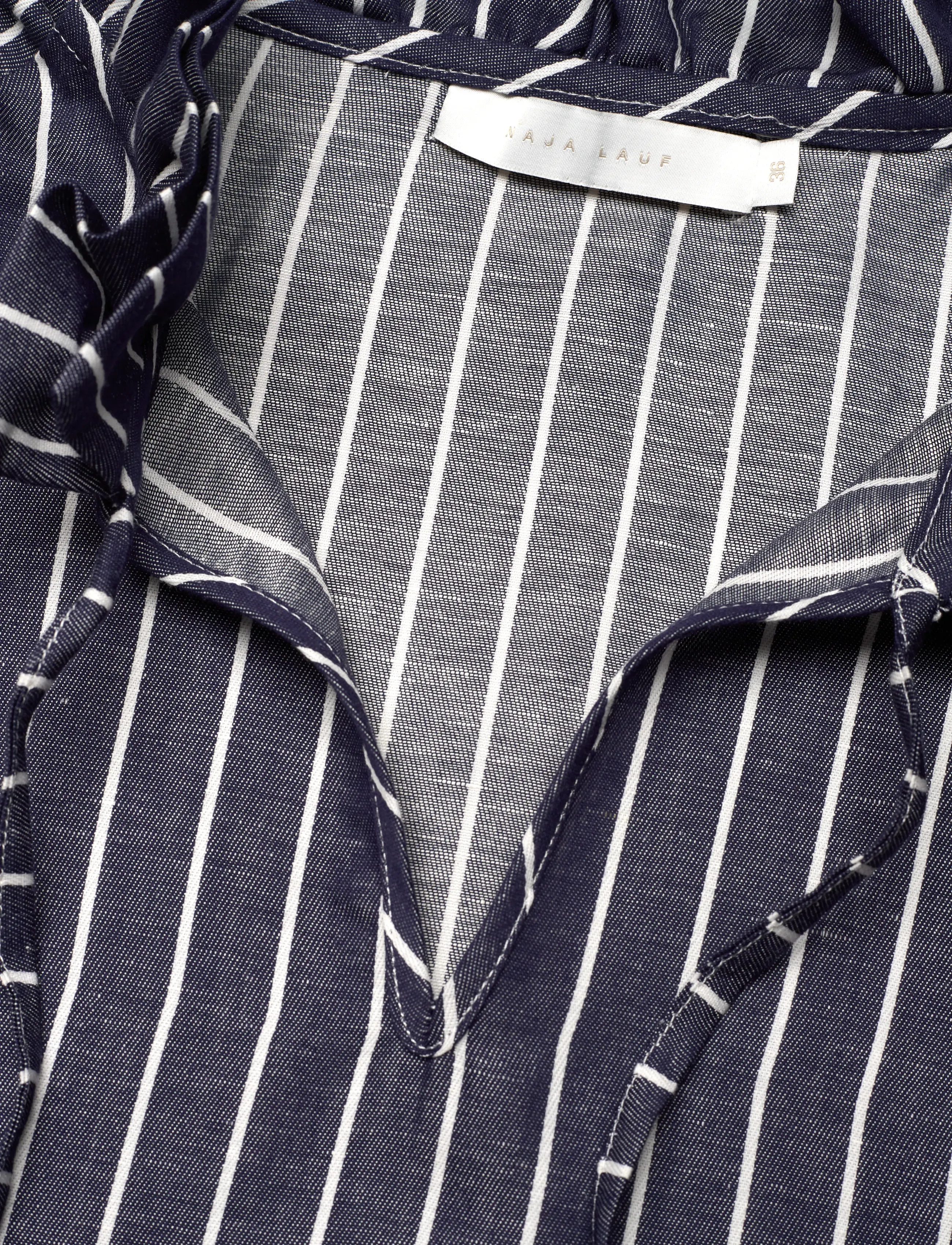 Naja Lauf - TANNIE BLOUSE STRIPED DENIM - kortærmede bluser - navy/white - 2