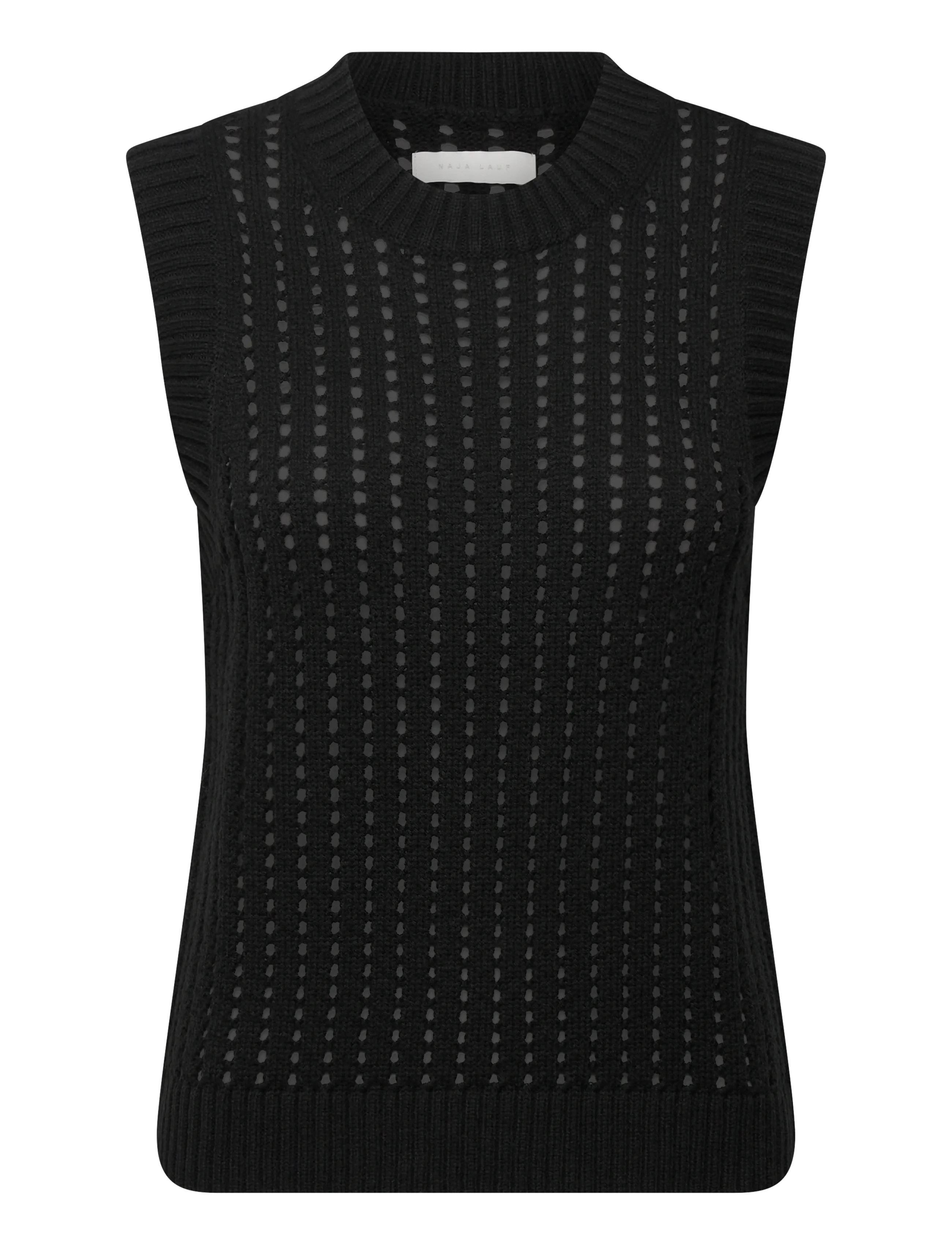 Naja Lauf NIKITA PULLOVER OPEN KNIT - Pullover - BLACK / black