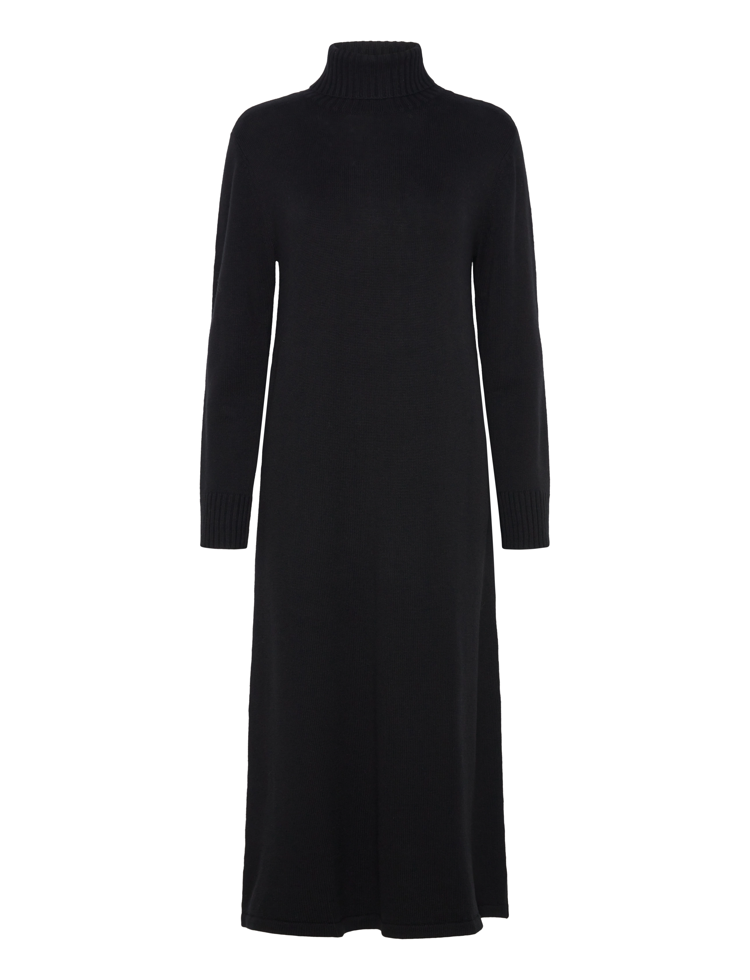 Naja Lauf REGINE DRESS WOOL COTTON - Strickkleider - BLACK / black