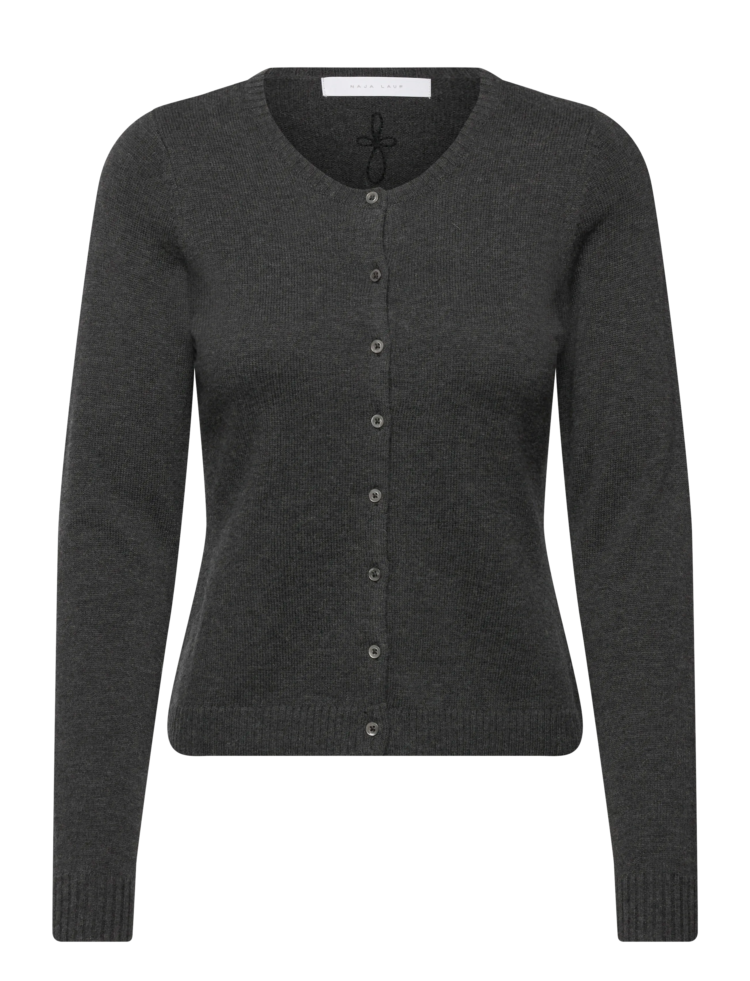 Naja Lauf LUCCA CARDIGAN WOOL COTTON - Naja Lauf - DARK GREY MELANGE / grey
