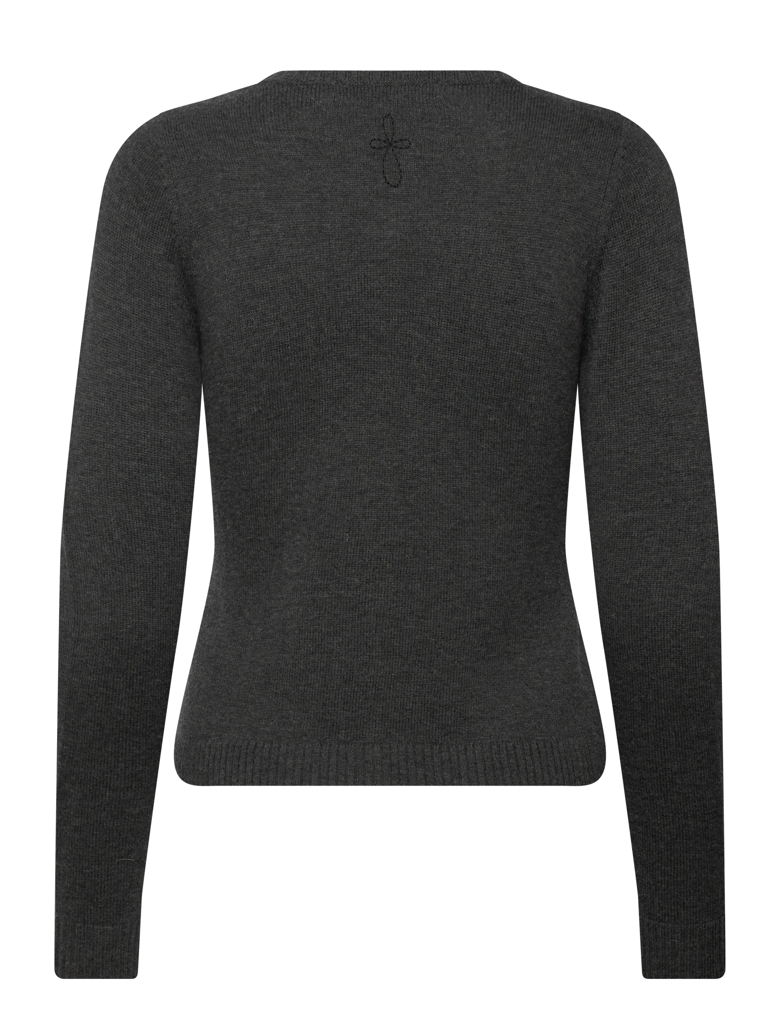Naja Lauf - LUCCA CARDIGAN WOOL COTTON - cardigans - dark grey melange - 1