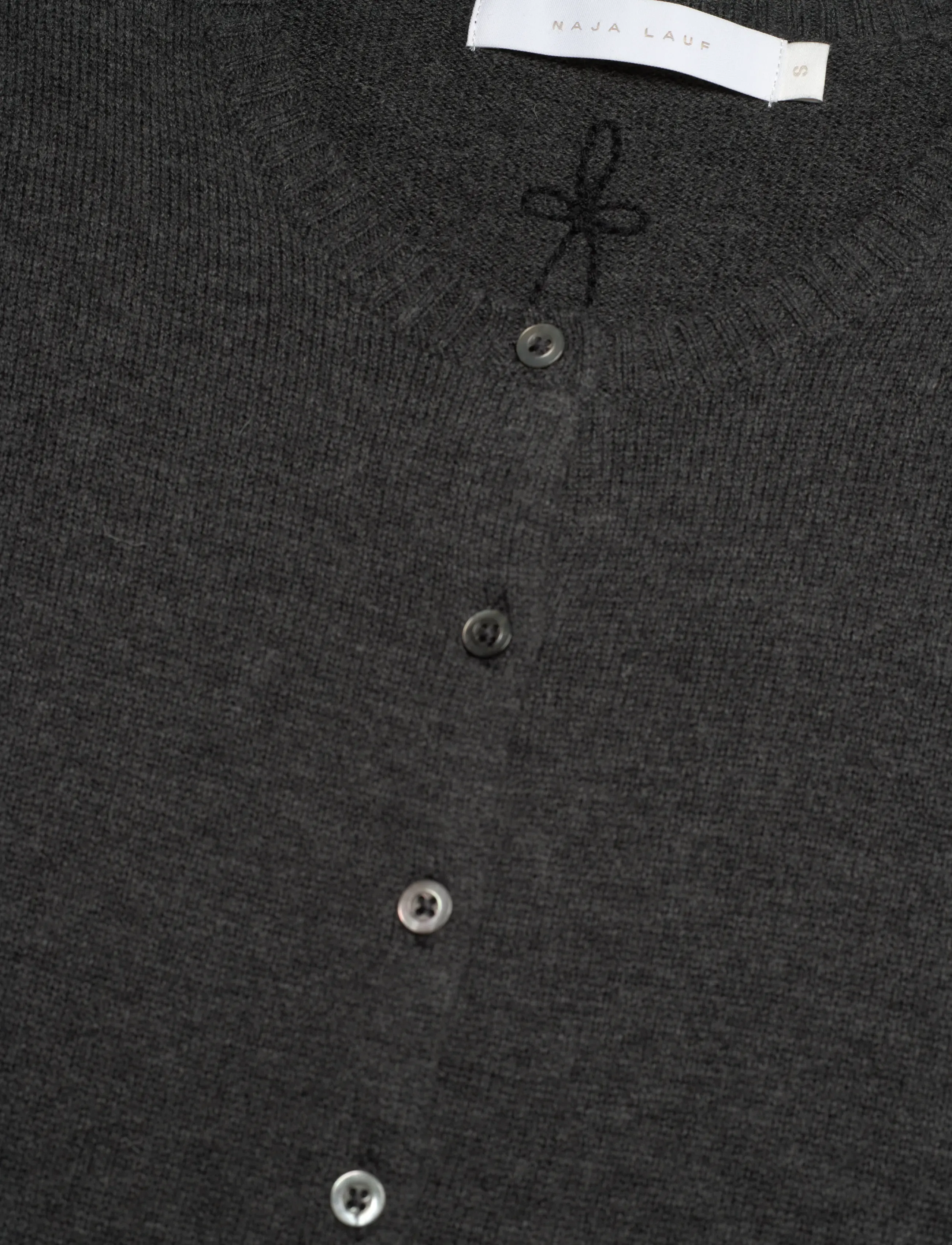 Naja Lauf - LUCCA CARDIGAN WOOL COTTON - cardigans - dark grey melange - 2