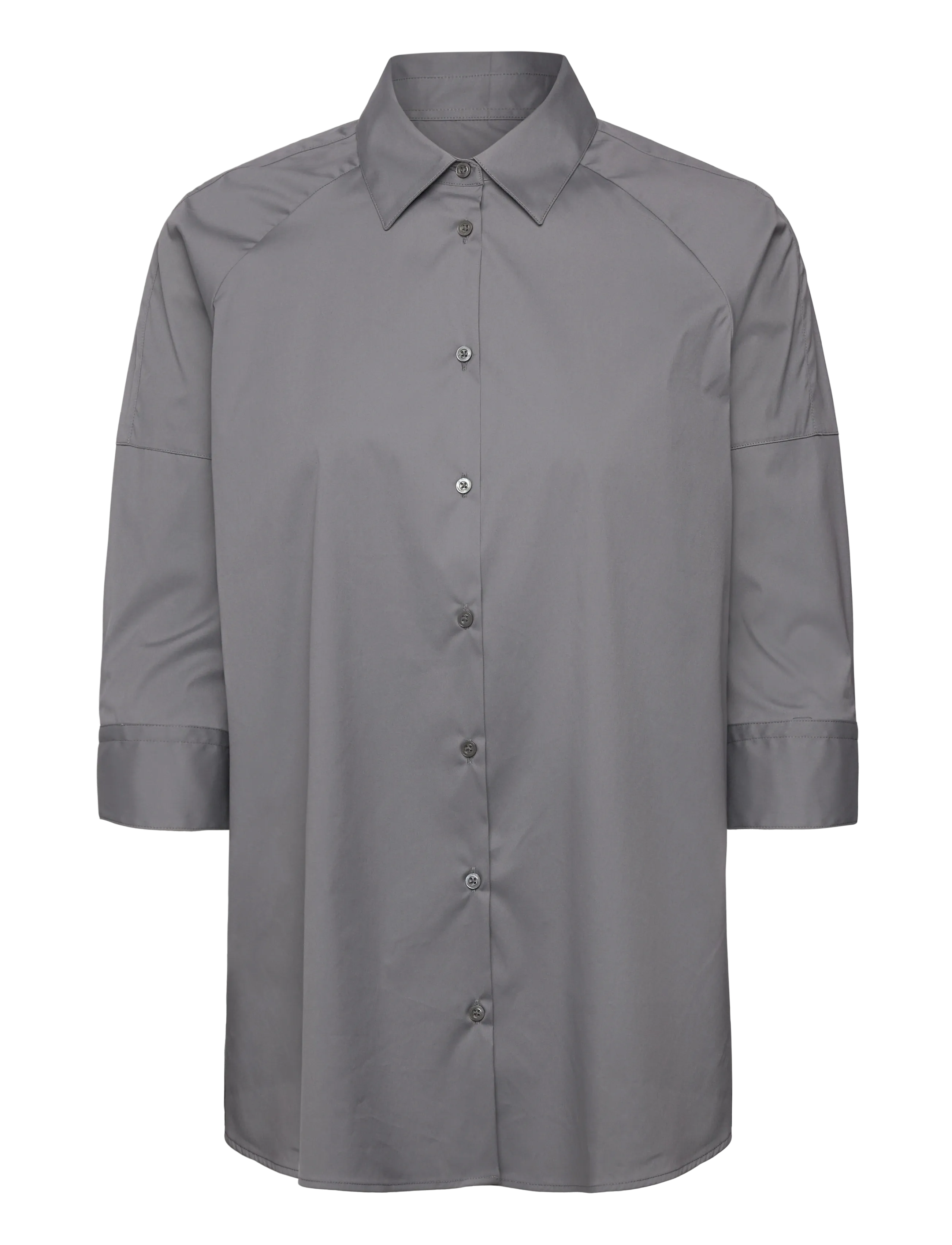 Naja Lauf GABIE SHIRT FANCY POPLIN - Särgid - GREY / grey