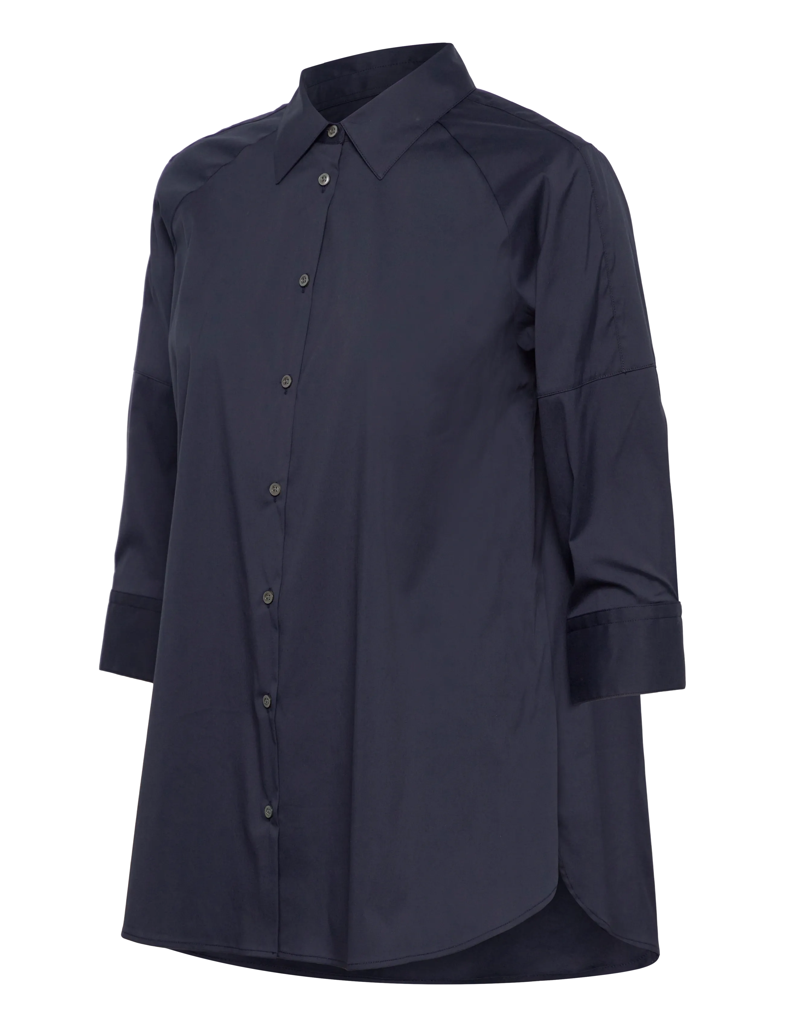 Naja Lauf - GABIE SHIRT FANCY POPLIN - lühikeste varrukatega särgid - navy - 2