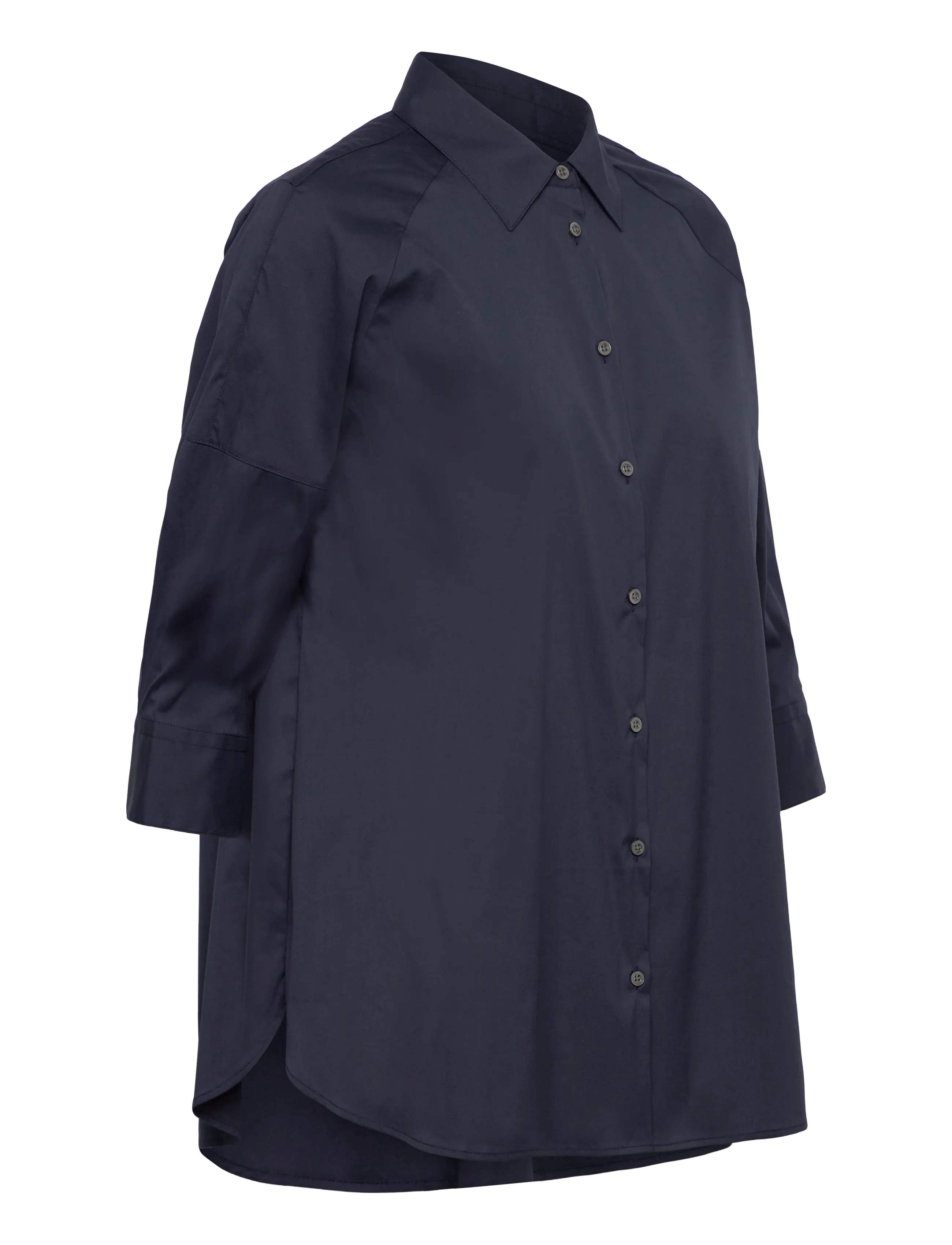 Naja Lauf - GABIE SHIRT FANCY POPLIN - lühikeste varrukatega särgid - navy - 3