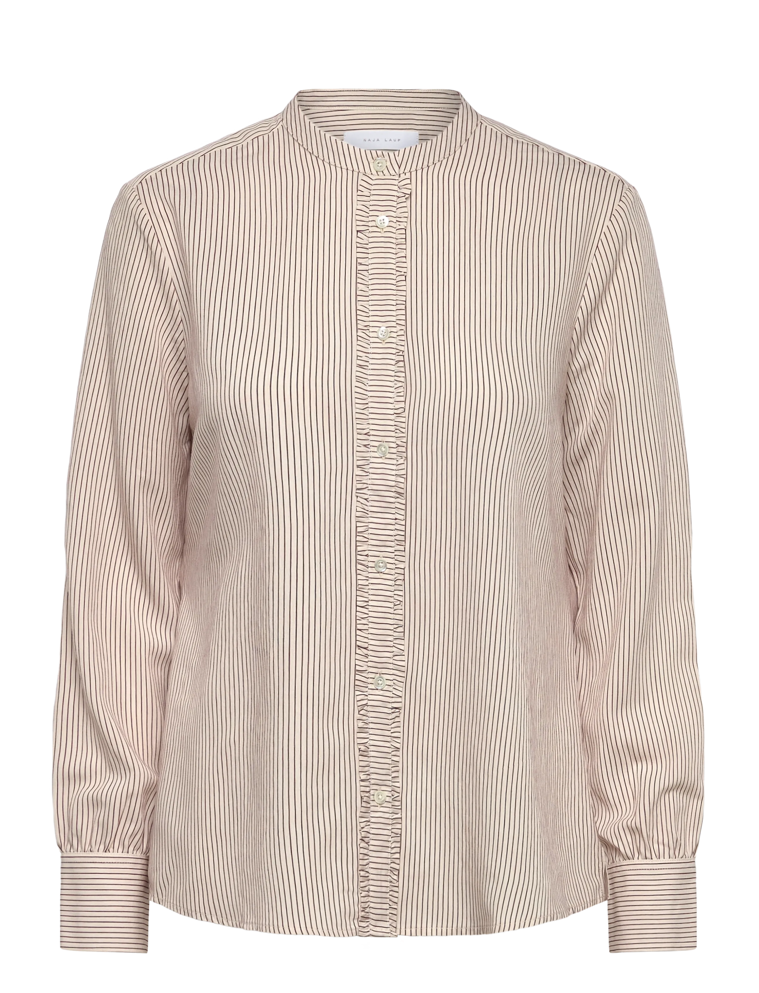 Naja Lauf ELLA SHIRT DENSE STRIPE - Bluser & Skjorter - DARK RED / beige