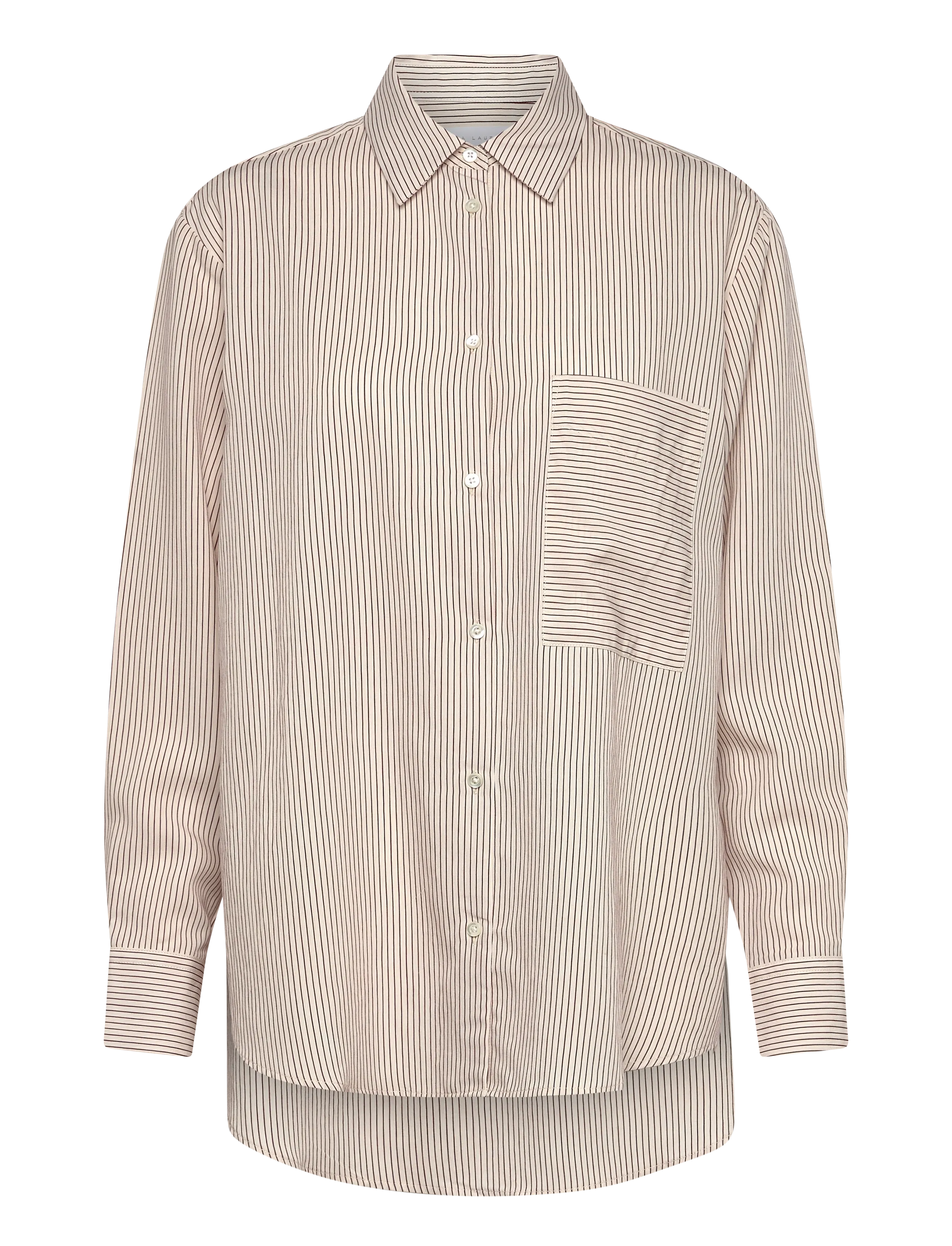 Naja Lauf MAGGIE SHIRT DENSE STRIPE - Naja Lauf - DARK RED / beige