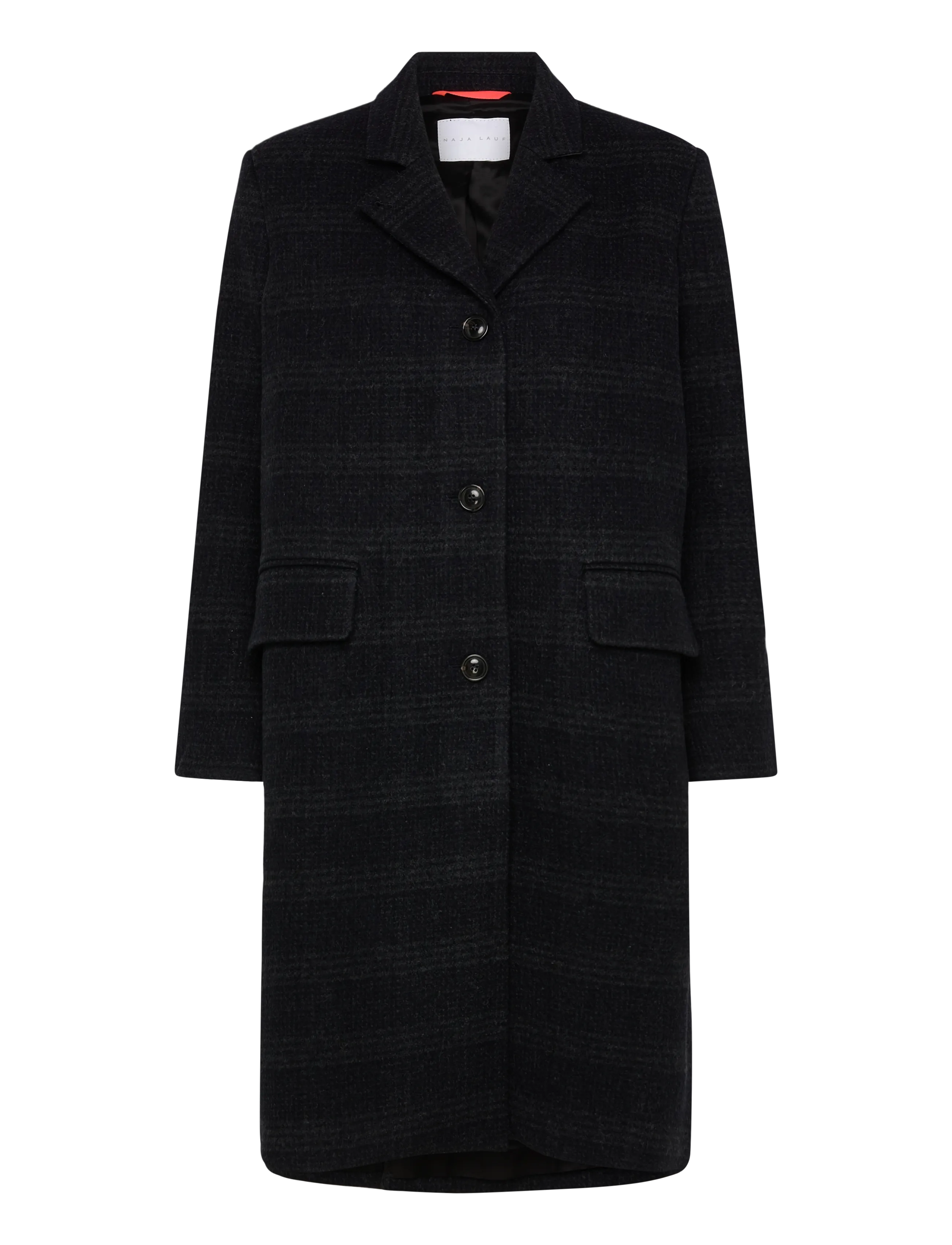 Naja Lauf ALISON COAT HIDDEN CHECK - Naja Lauf - DARK NAVY / black