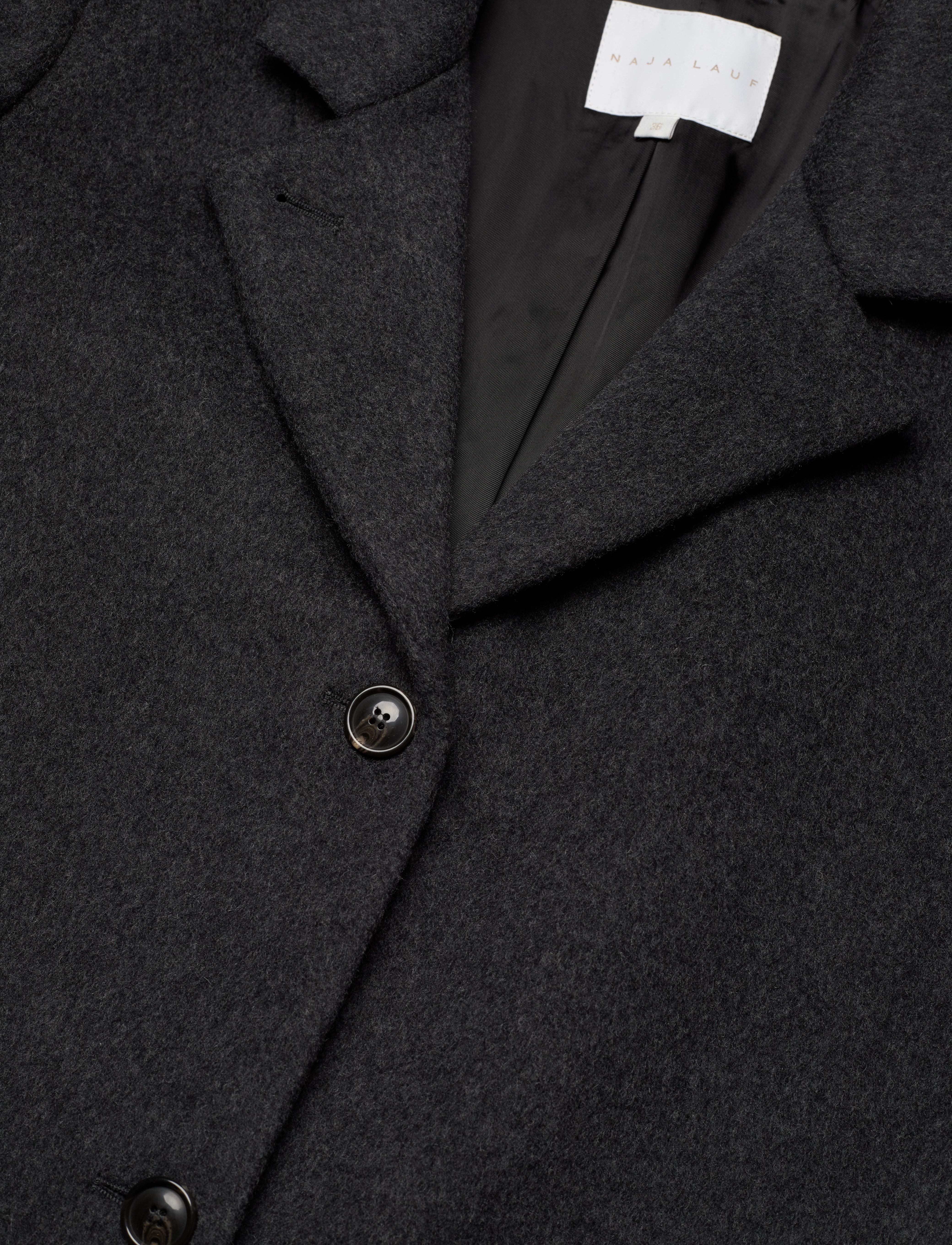 Naja Lauf - MALIN COAT MELTON WOOL - dark grey melange - 2