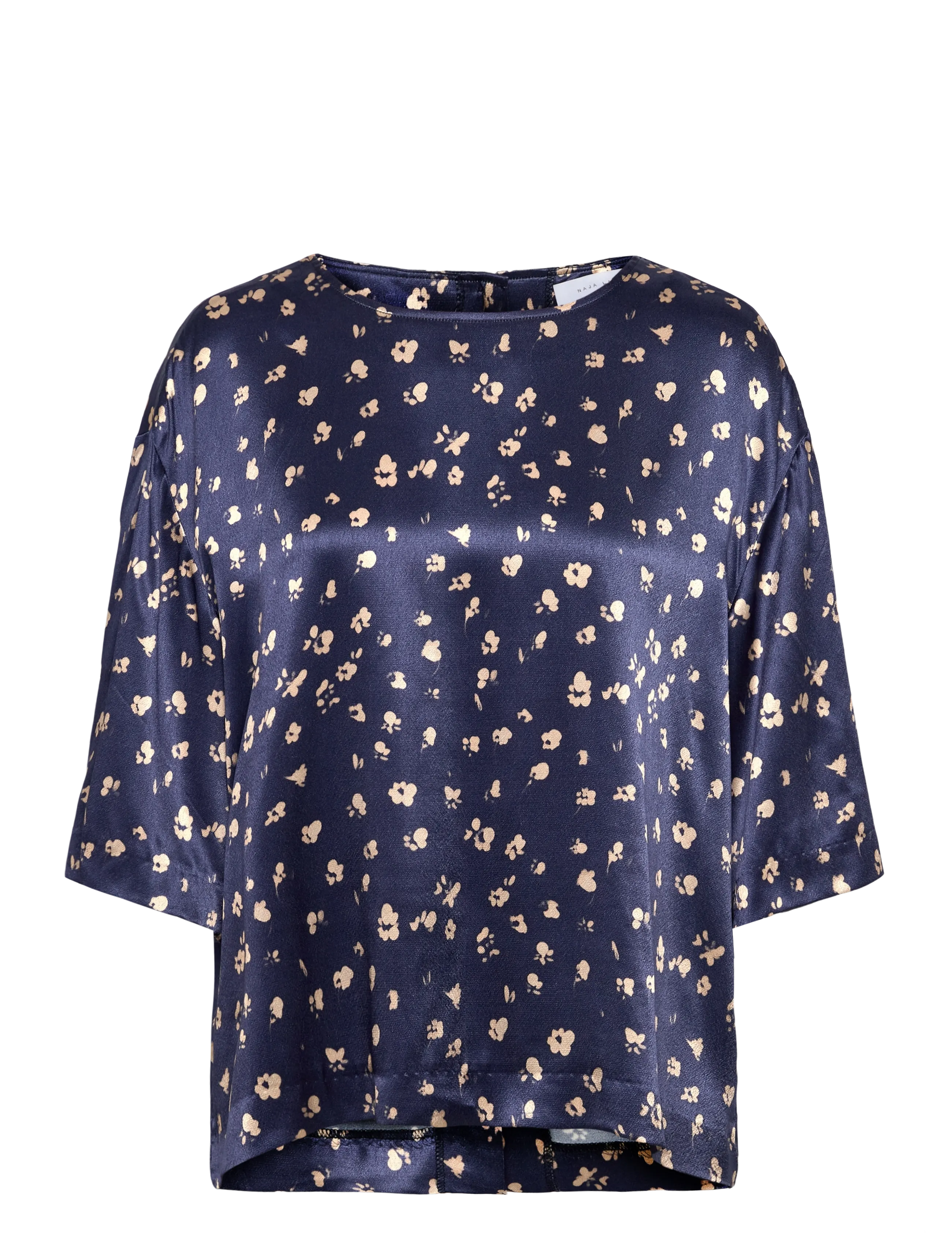 Naja Lauf LIPIA TOP FLOWER IN WATER - Kurzämlige Blusen - BLUE / navy