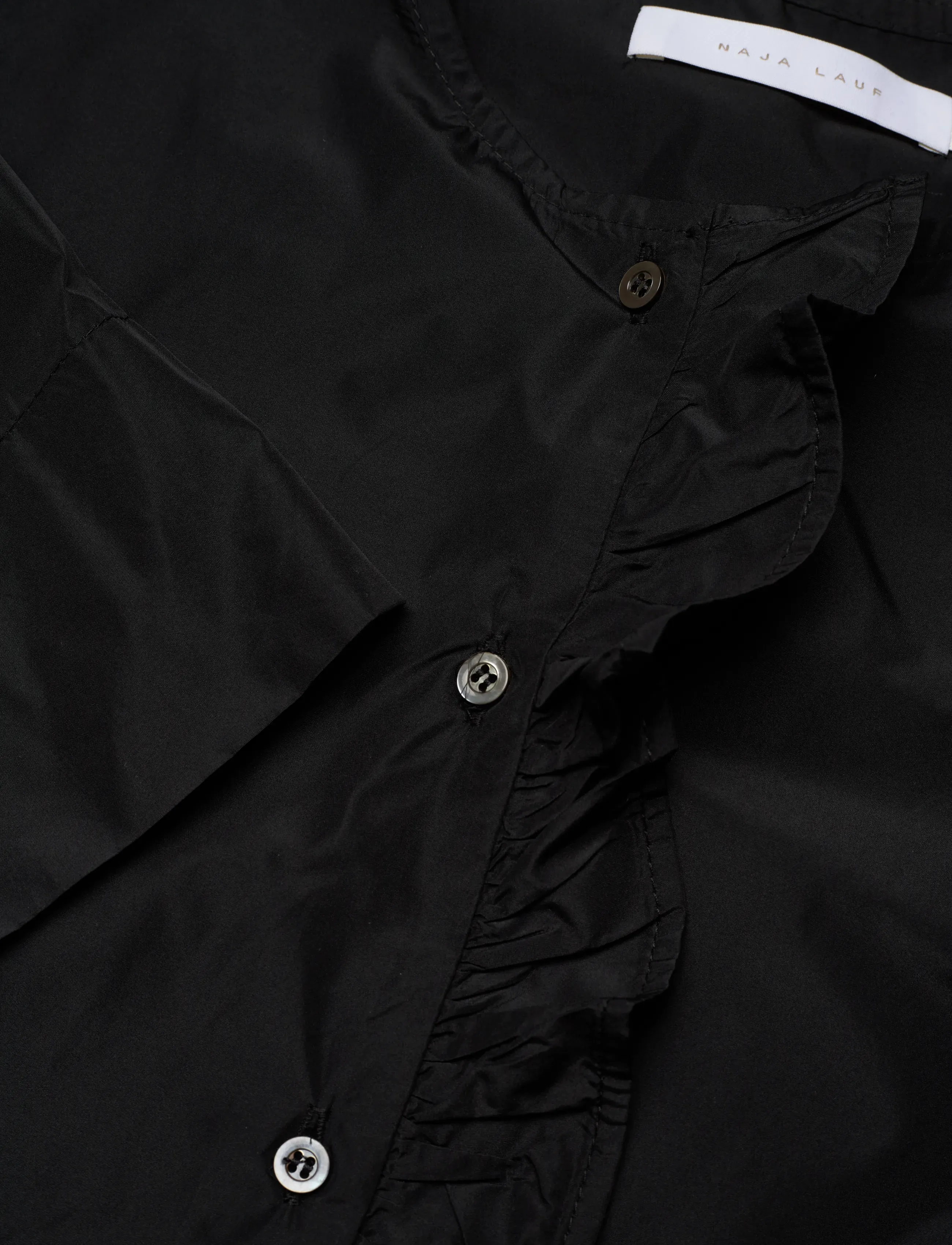 Naja Lauf - NATALIA BLOUSE TAFFETA - langærmede bluser - black - 2
