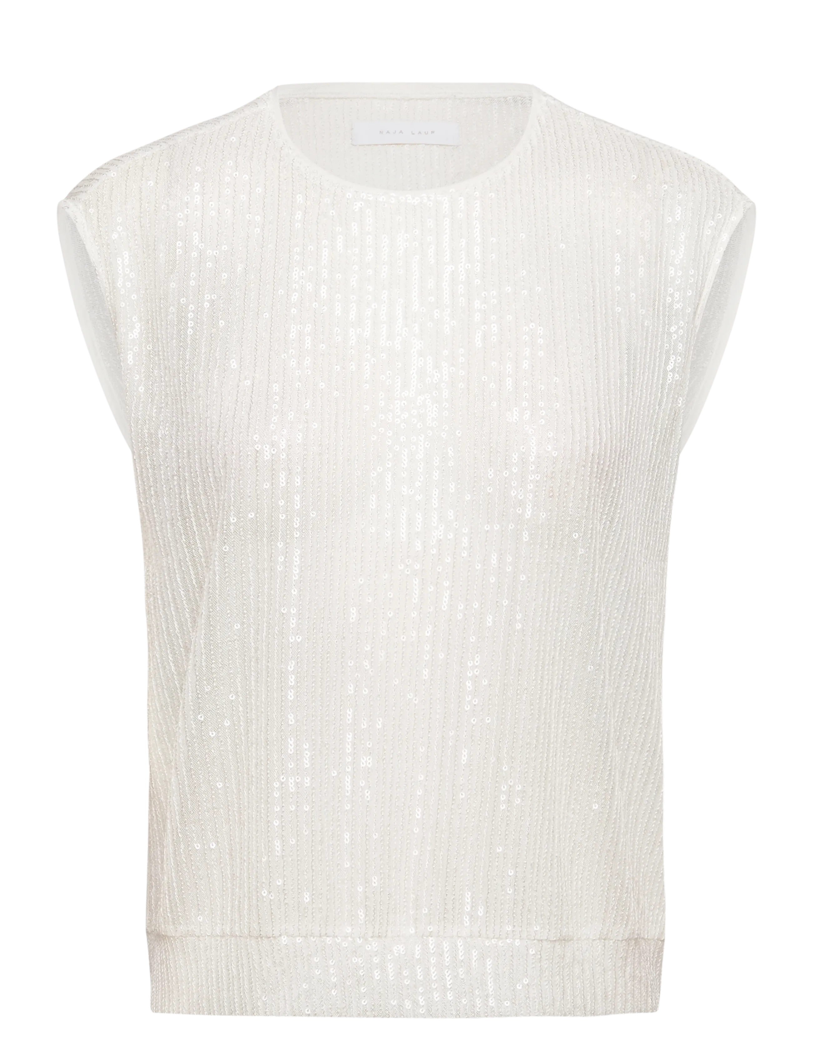 Naja Lauf MIRA TOP SNOW SEQUIN - Ärmellose Tops - BROKEN WHITE / white