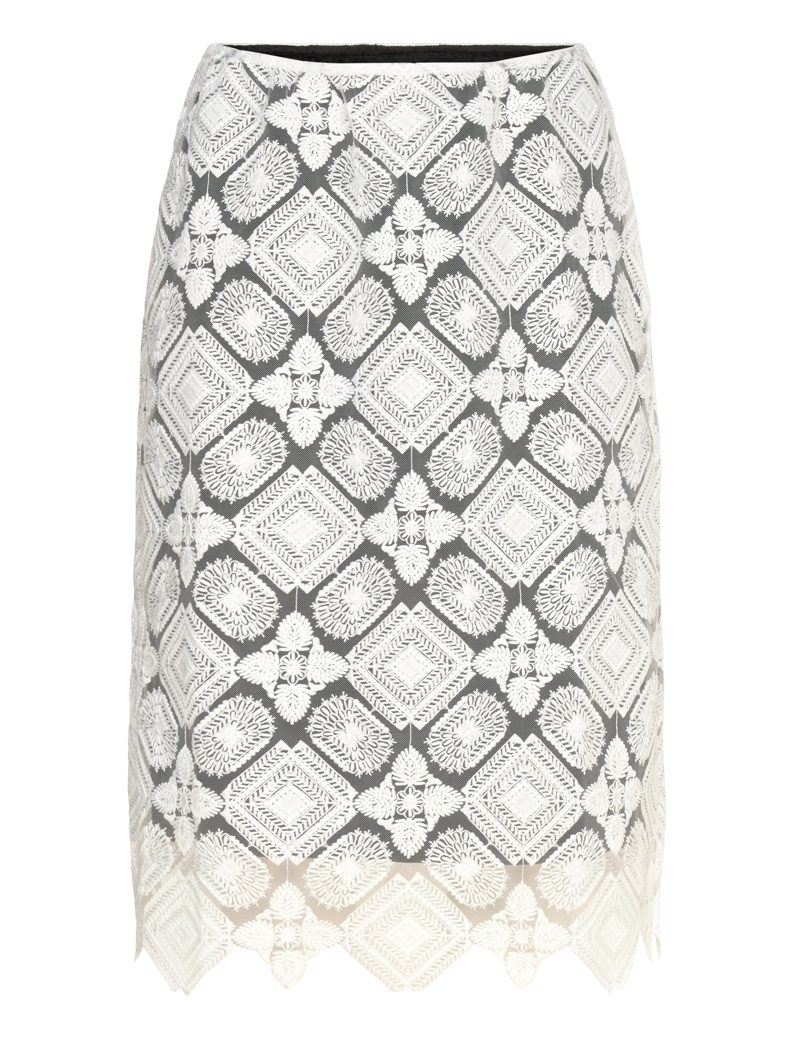 MARIA SKIRT WHITE EMBROIDERY - WHITE