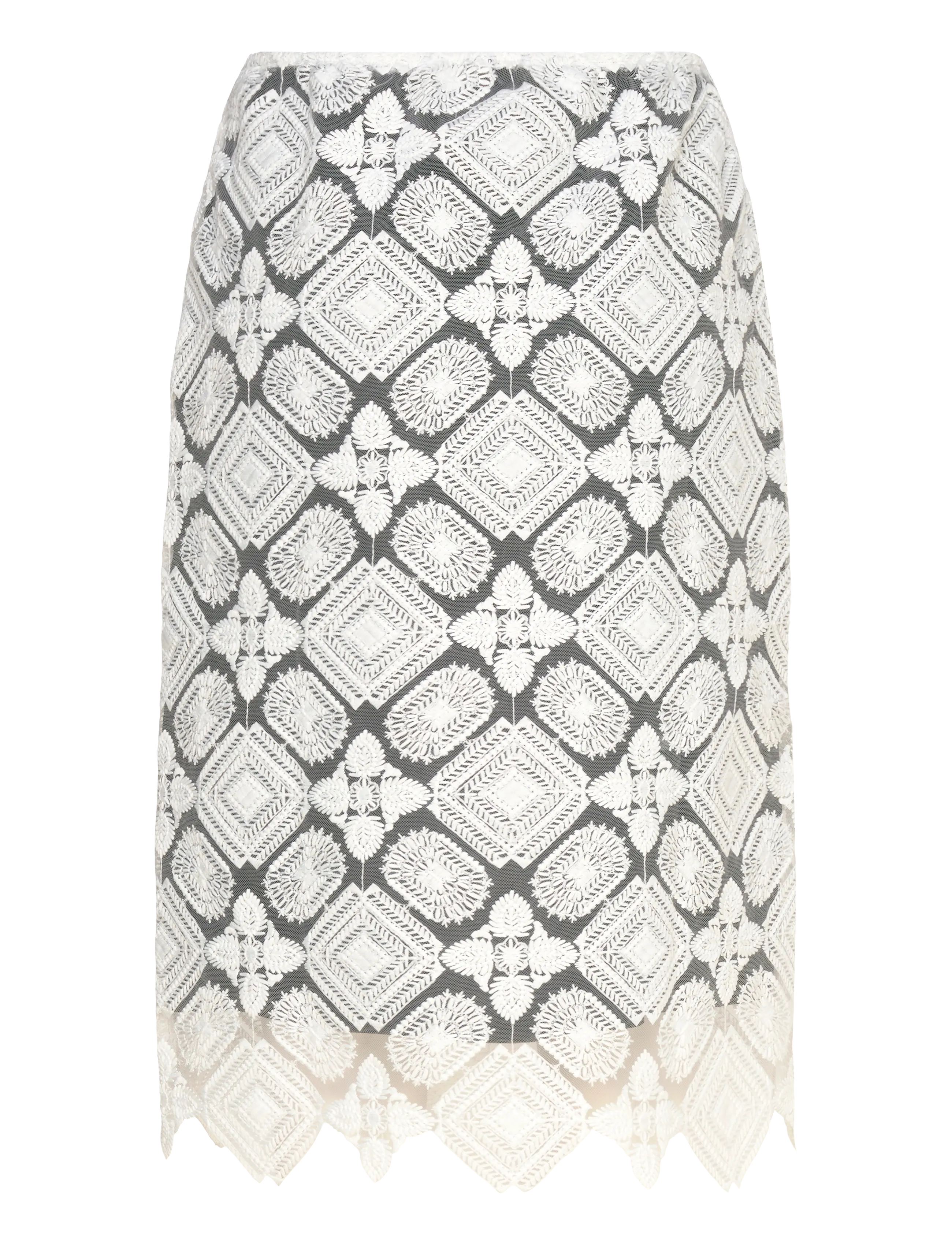 Naja Lauf - MARIA SKIRT WHITE EMBROIDERY - bleistiftröcke - white - 1