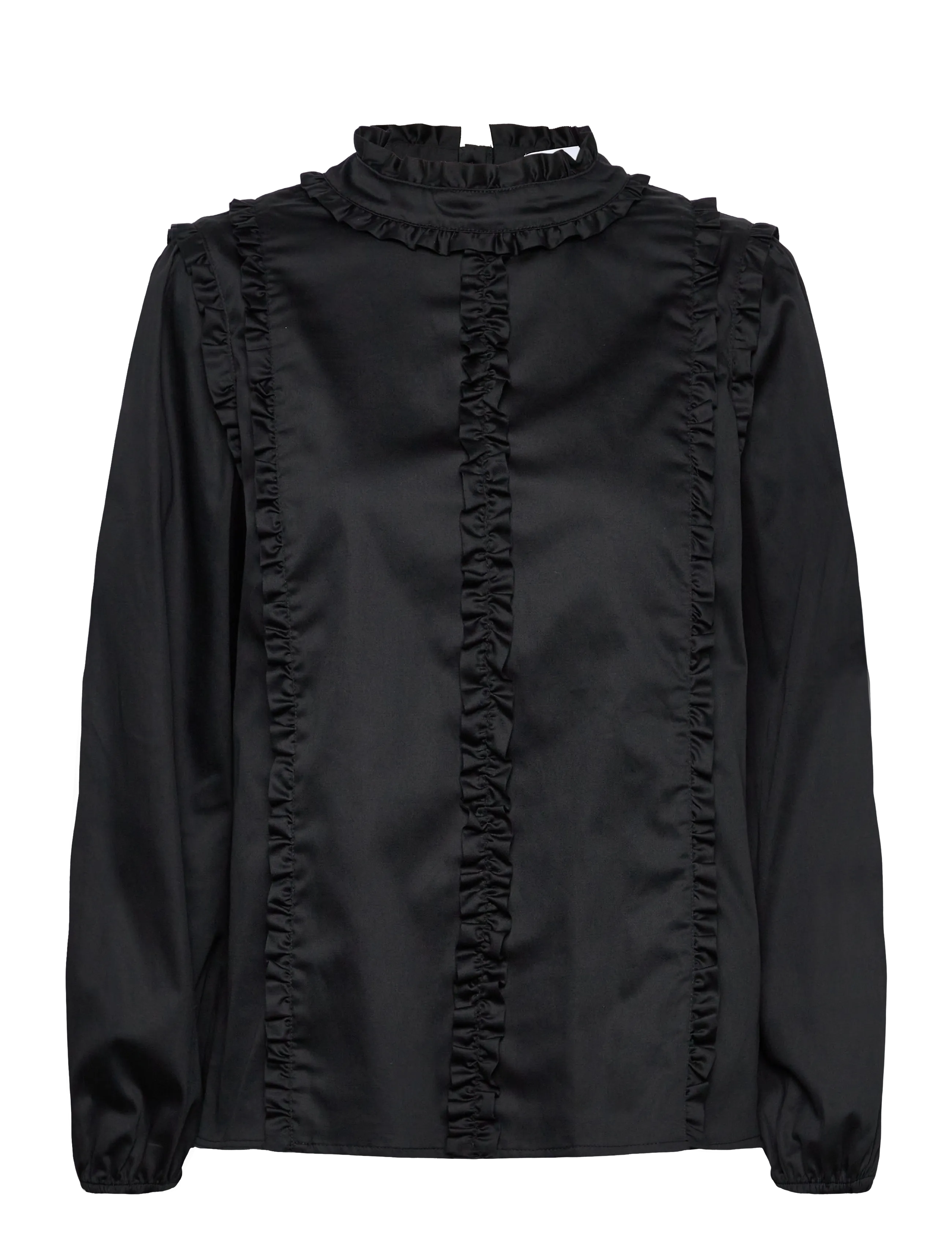 NAJA LAUF Poula Bluse Sateen Poplin Schwarz - 38 - Damen
