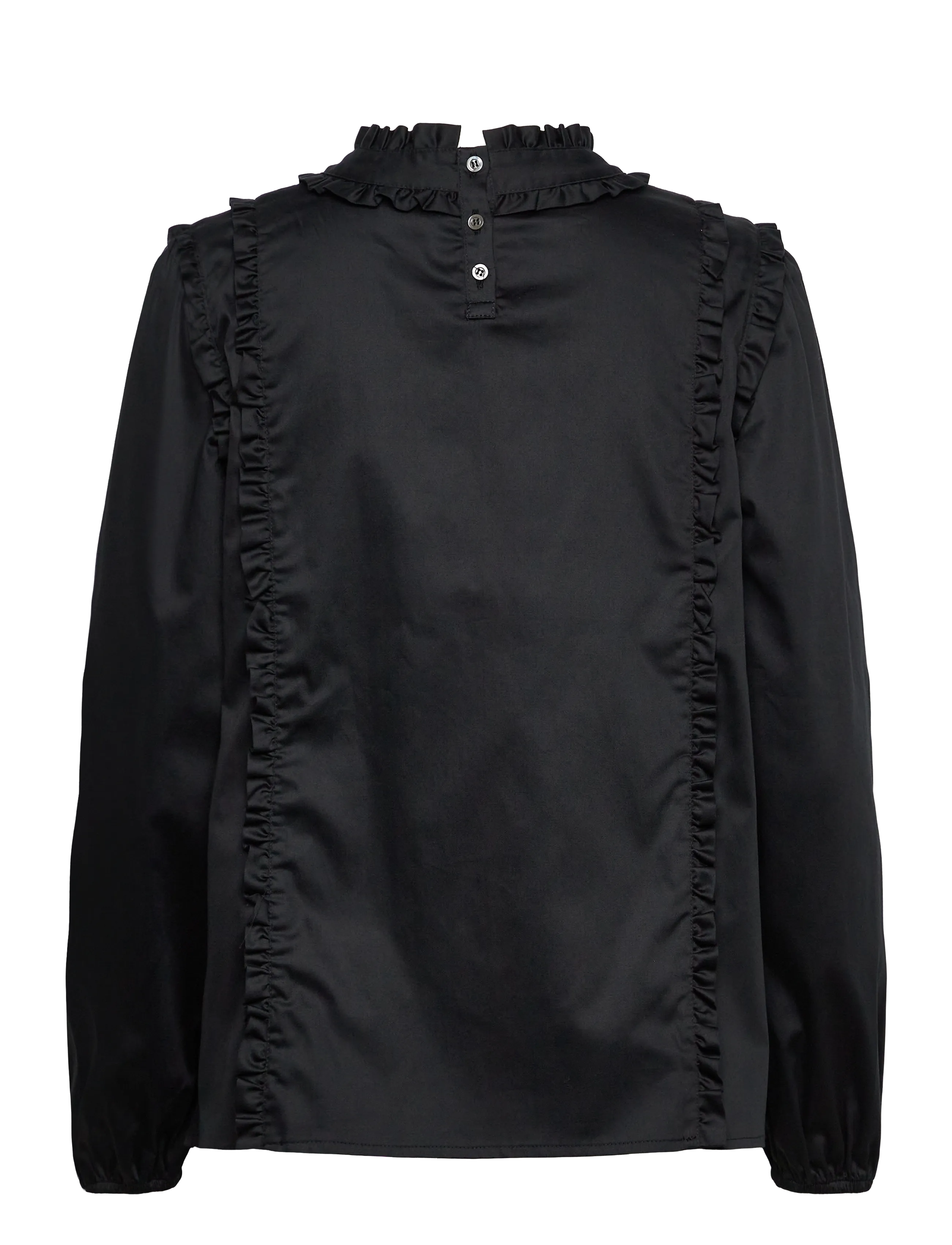 Naja Lauf - POULA BLOUSE SATEEN POPLIN - langærmede bluser - black - 1
