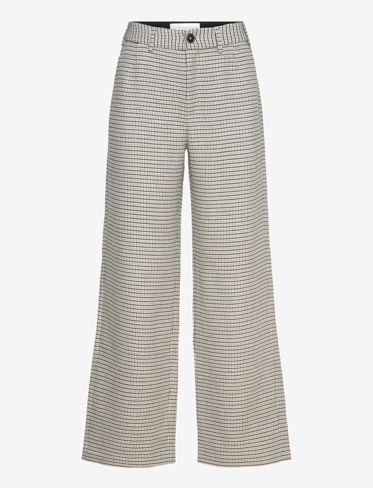 Naja Lauf - CATH PANTS COOL CHECK - festtøj til outletpriser - black/khaki - 0