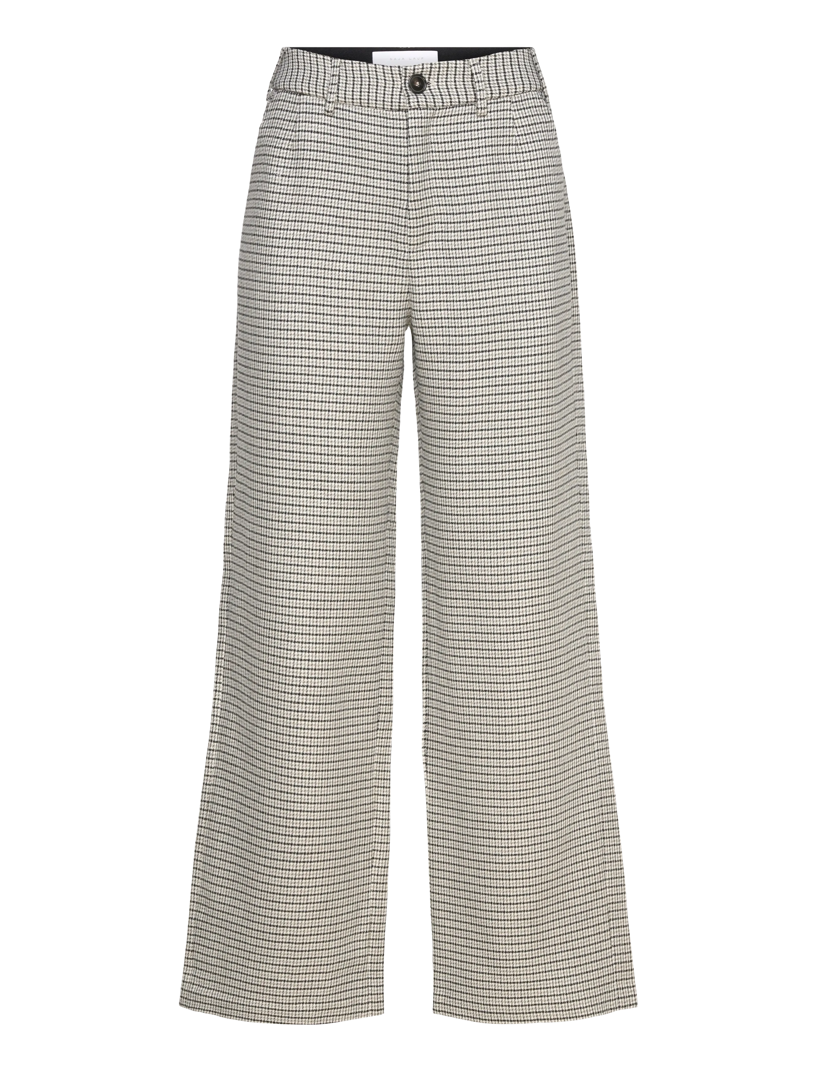 Naja Lauf CATH PANTS COOL CHECK - Formell - BLACK/KHAKI / beige
