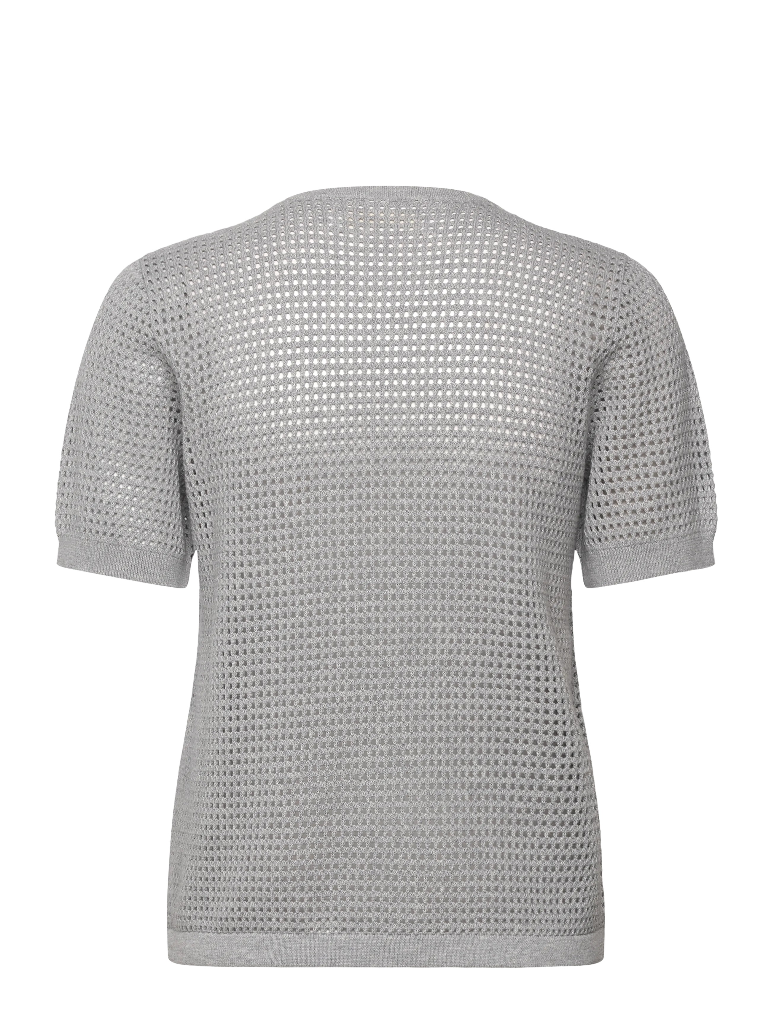 Naja Lauf - CLAIRE TSHIRT FINE POINTELLE - t-shirts - grey melange - 1