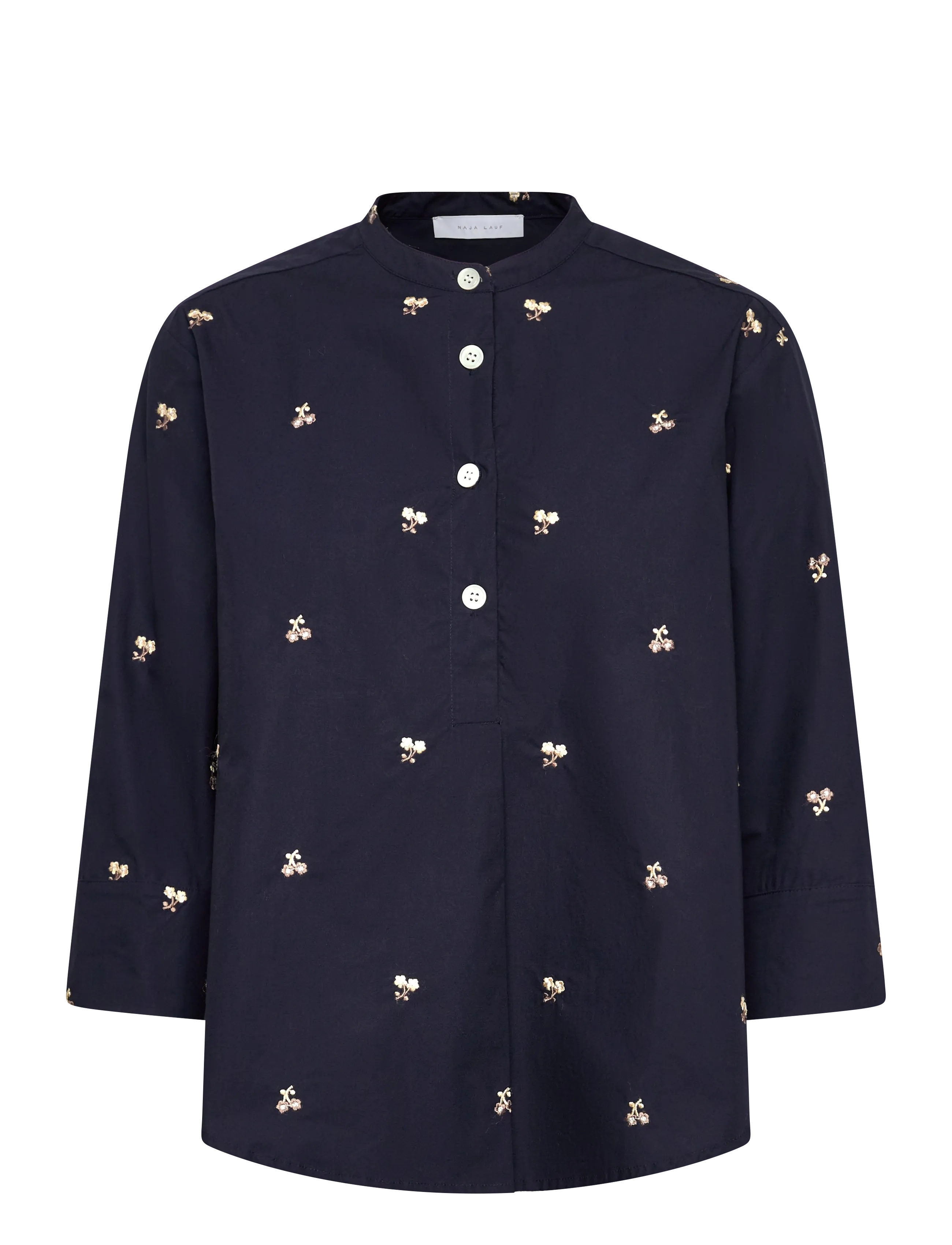 TINKA SHIRT EMBROIDERED FLOWER - NAVY