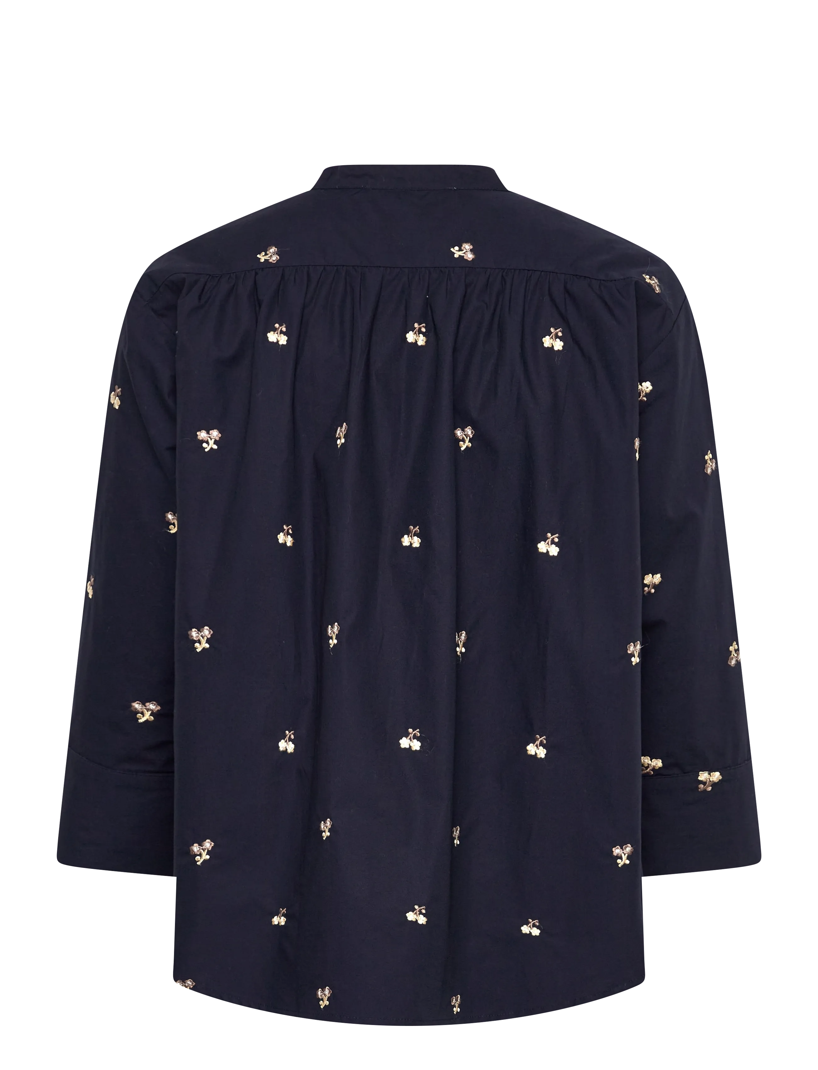Naja Lauf - TINKA SHIRT EMBROIDERED FLOWER - kurzärmlige hemden - navy - 1
