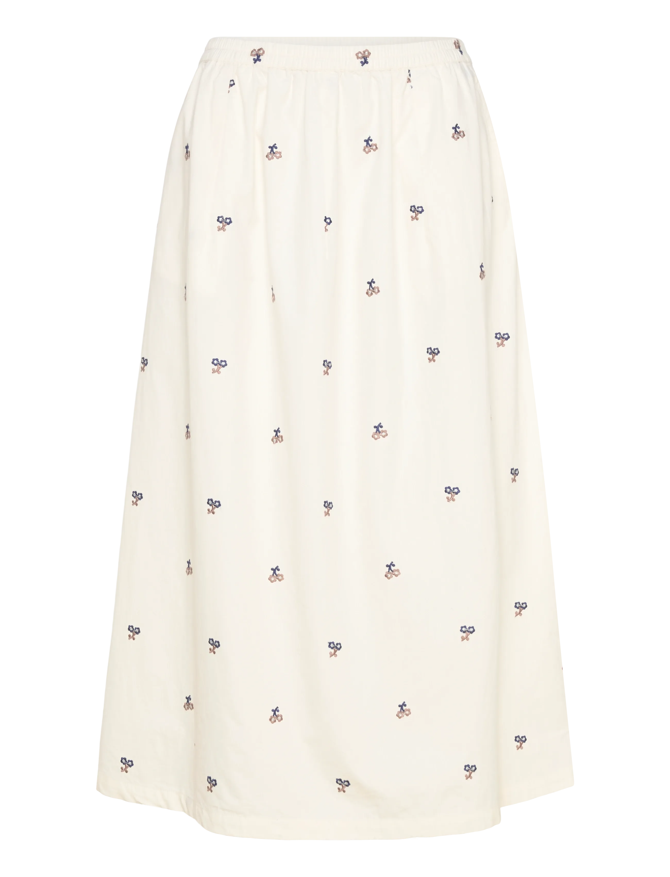 Naja Lauf CIRA SKIRT EMBROIDERED FLOWER - Maxi skirts - BUTTER / cream