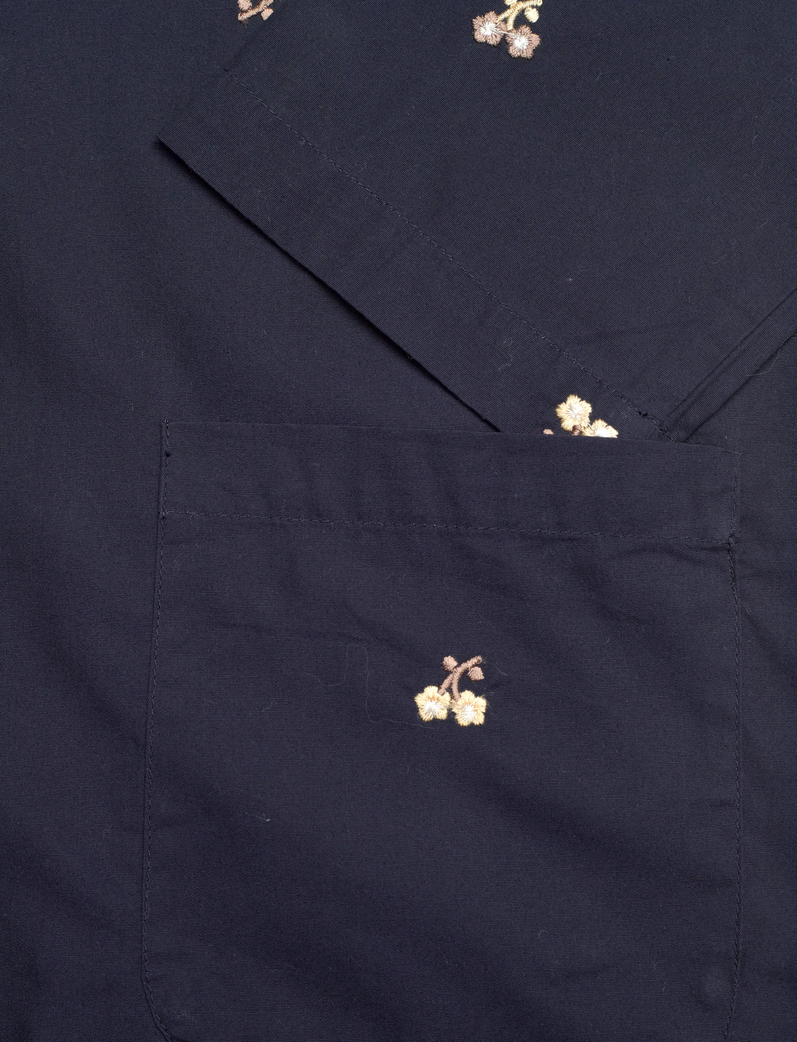 Naja Lauf - KIMMIE SHIRT EMBROIDERED FLOWER - langærmede skjorter - navy - 3