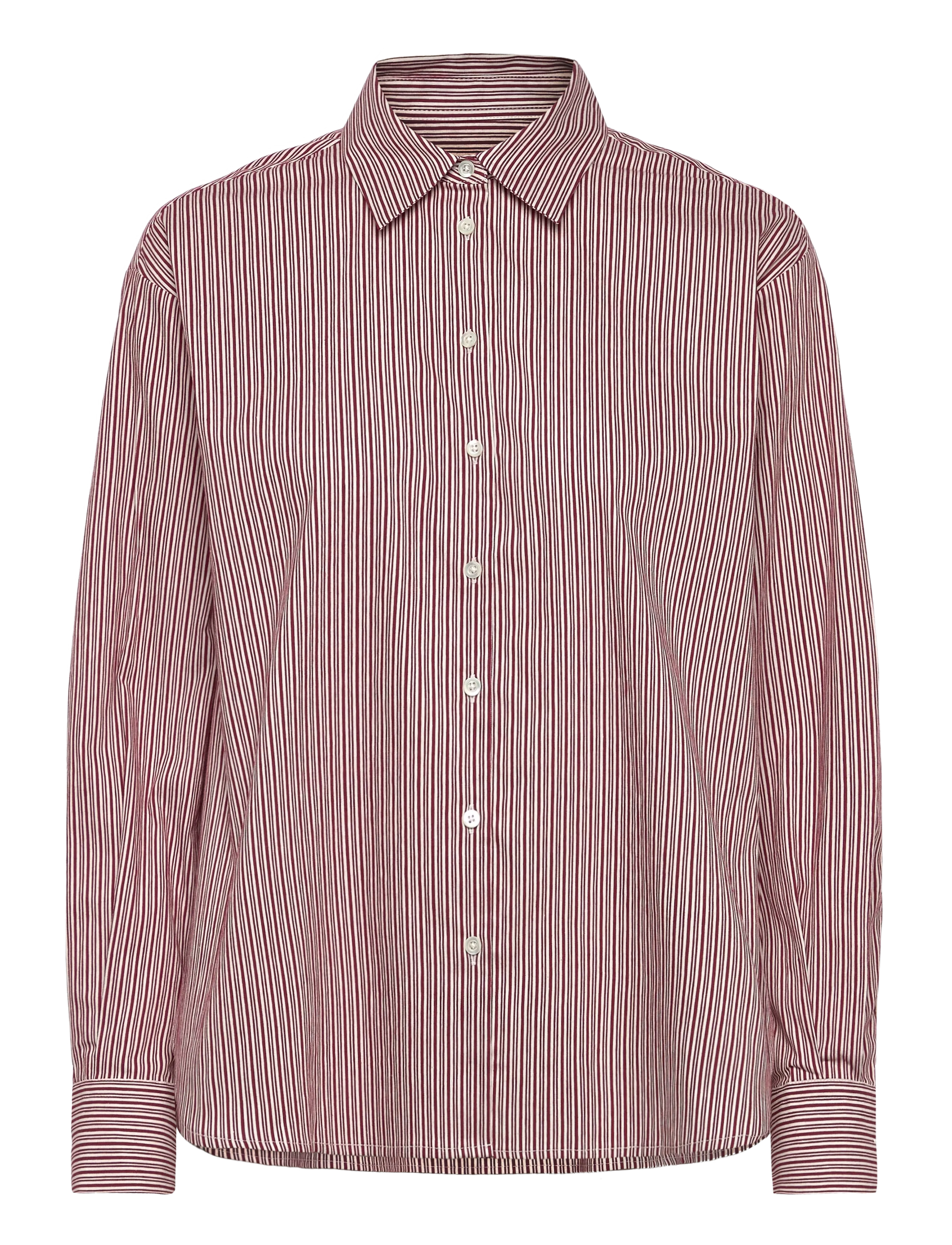 Naja Lauf BOBBI SHIRT VENICE STRIPE - Bluser & Skjorter - WINE RED / burgundy