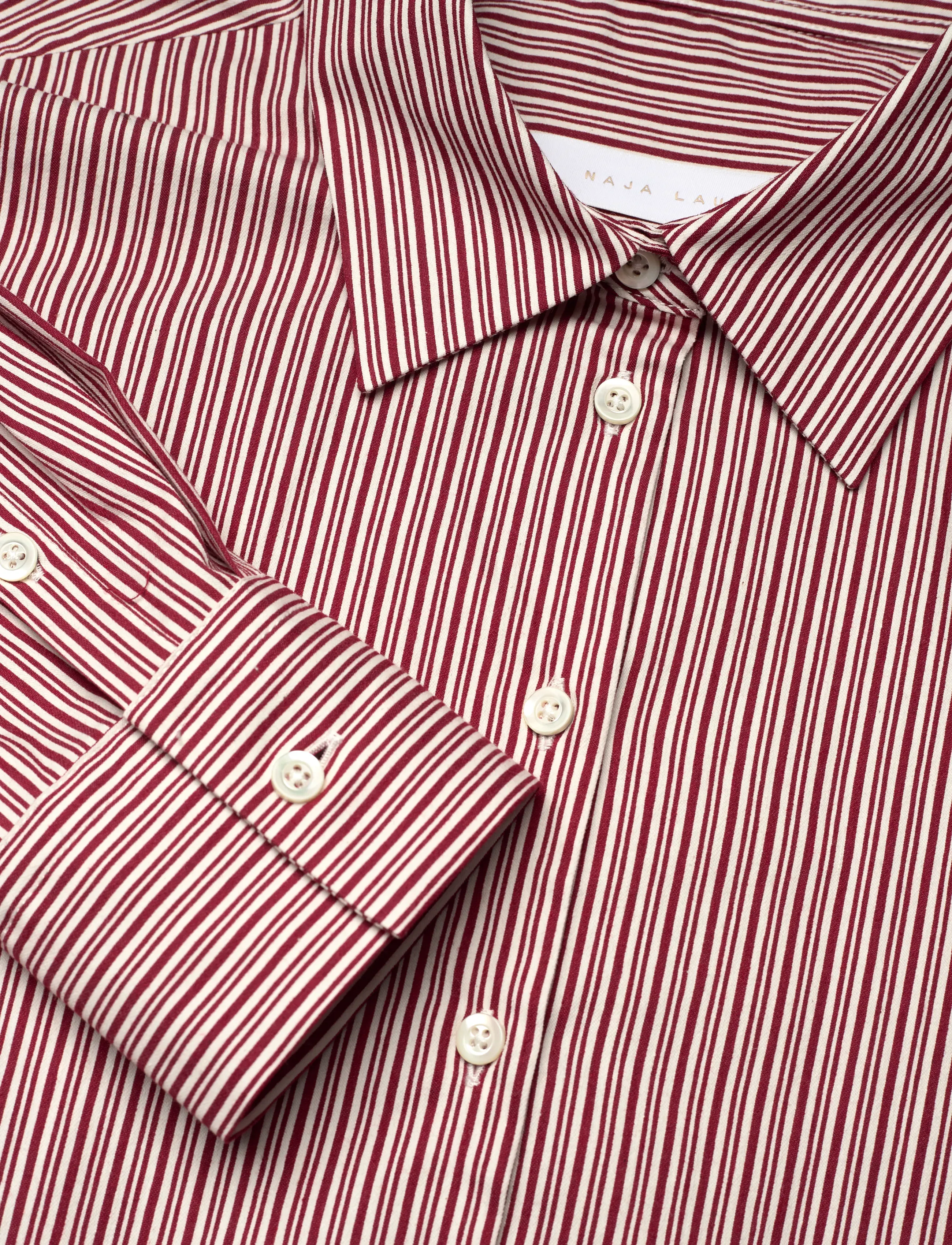 Naja Lauf - BOBBI SHIRT VENICE STRIPE - langärmlige hemden - wine red - 2