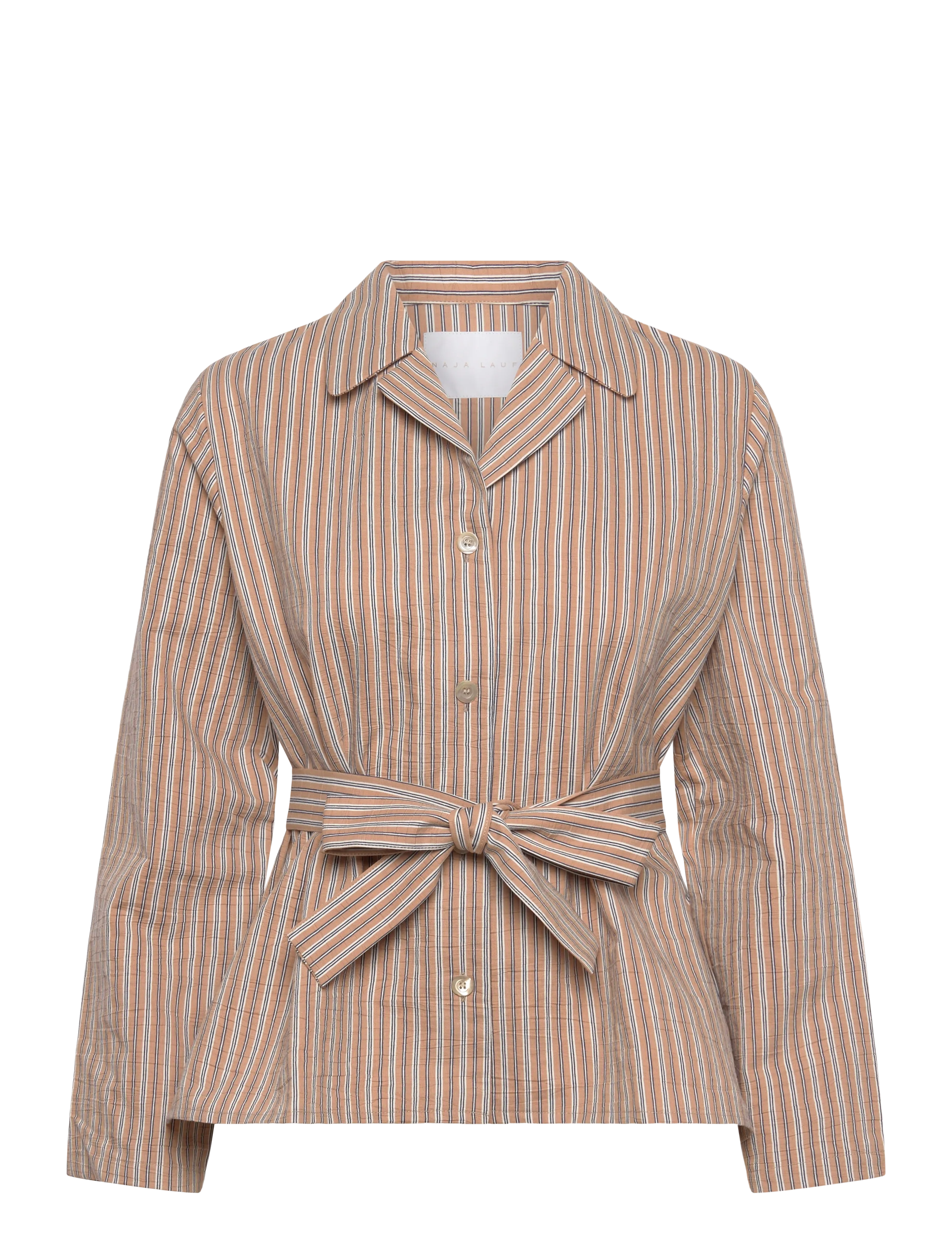 Naja Lauf LONNIE JACKET TERRACOTTA STRIPE - Blazere med bælte - TERRACOTTA / red