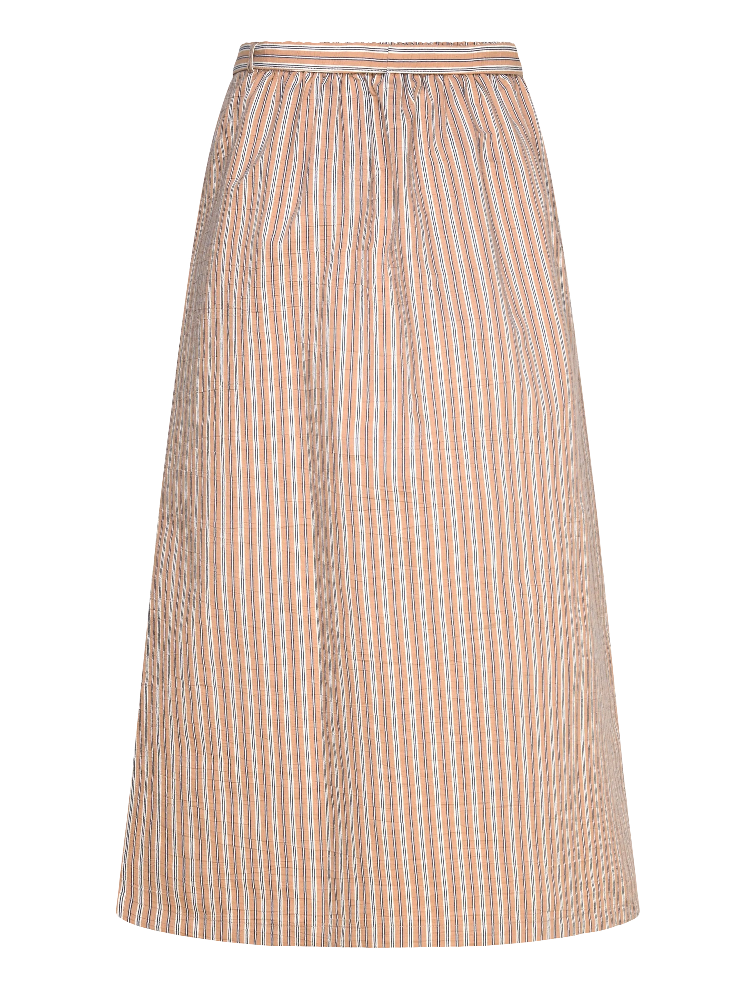 Naja Lauf - OISELLA SKIRT TERRACOTTA STRIPE - midi nederdele - terracotta - 1