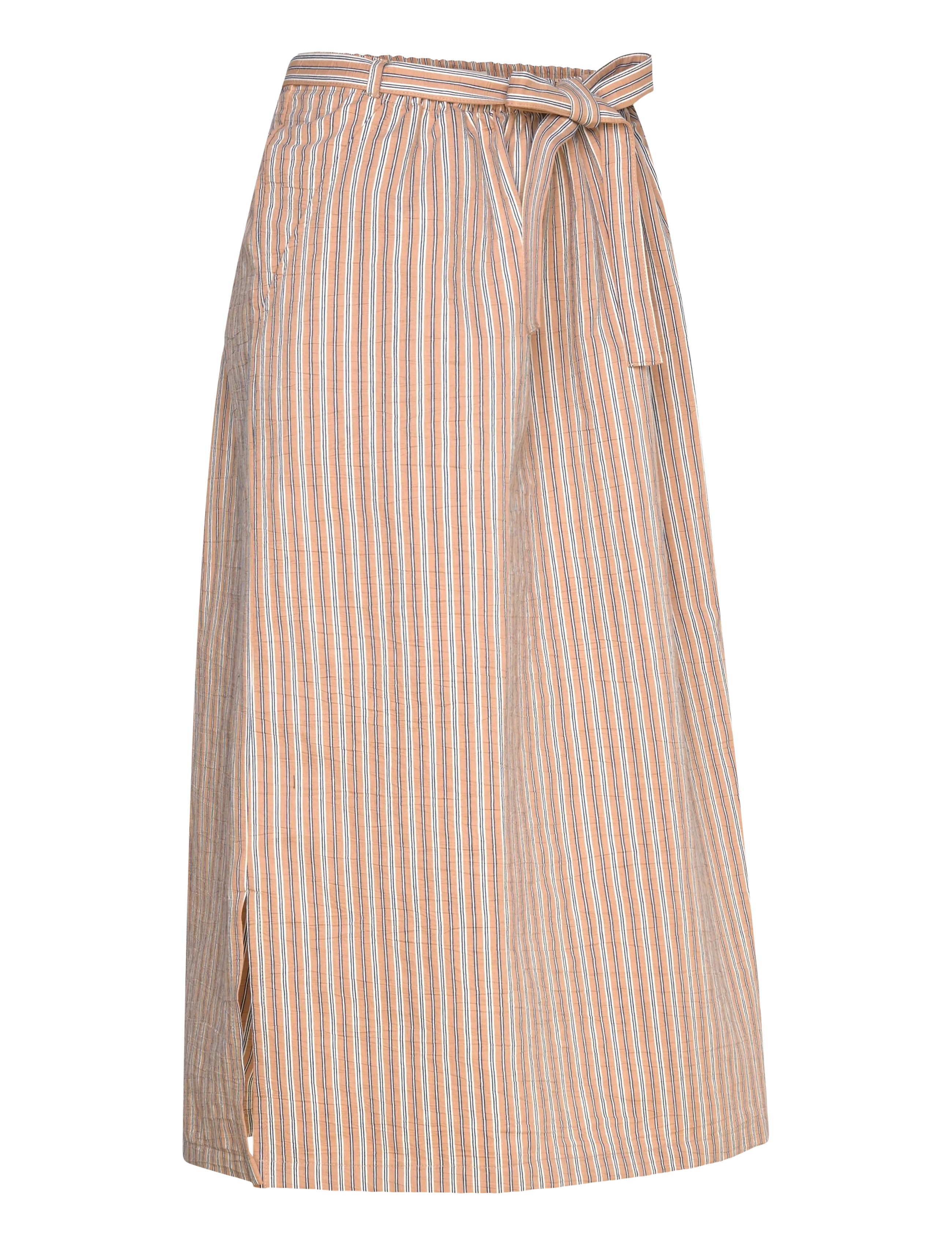 Naja Lauf - OISELLA SKIRT TERRACOTTA STRIPE - midi nederdele - terracotta - 2