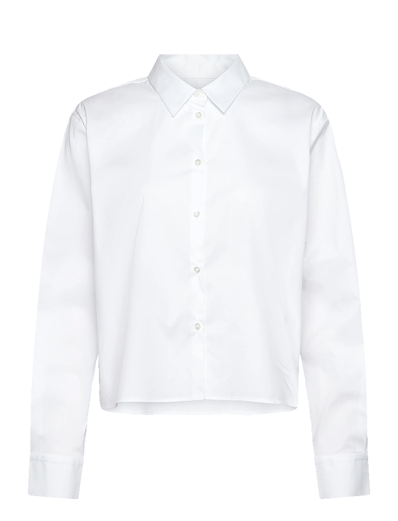 Naja Lauf - ABBI SHIRT FANCY POPLIN - krekli ar garām piedurknēm - white - 1