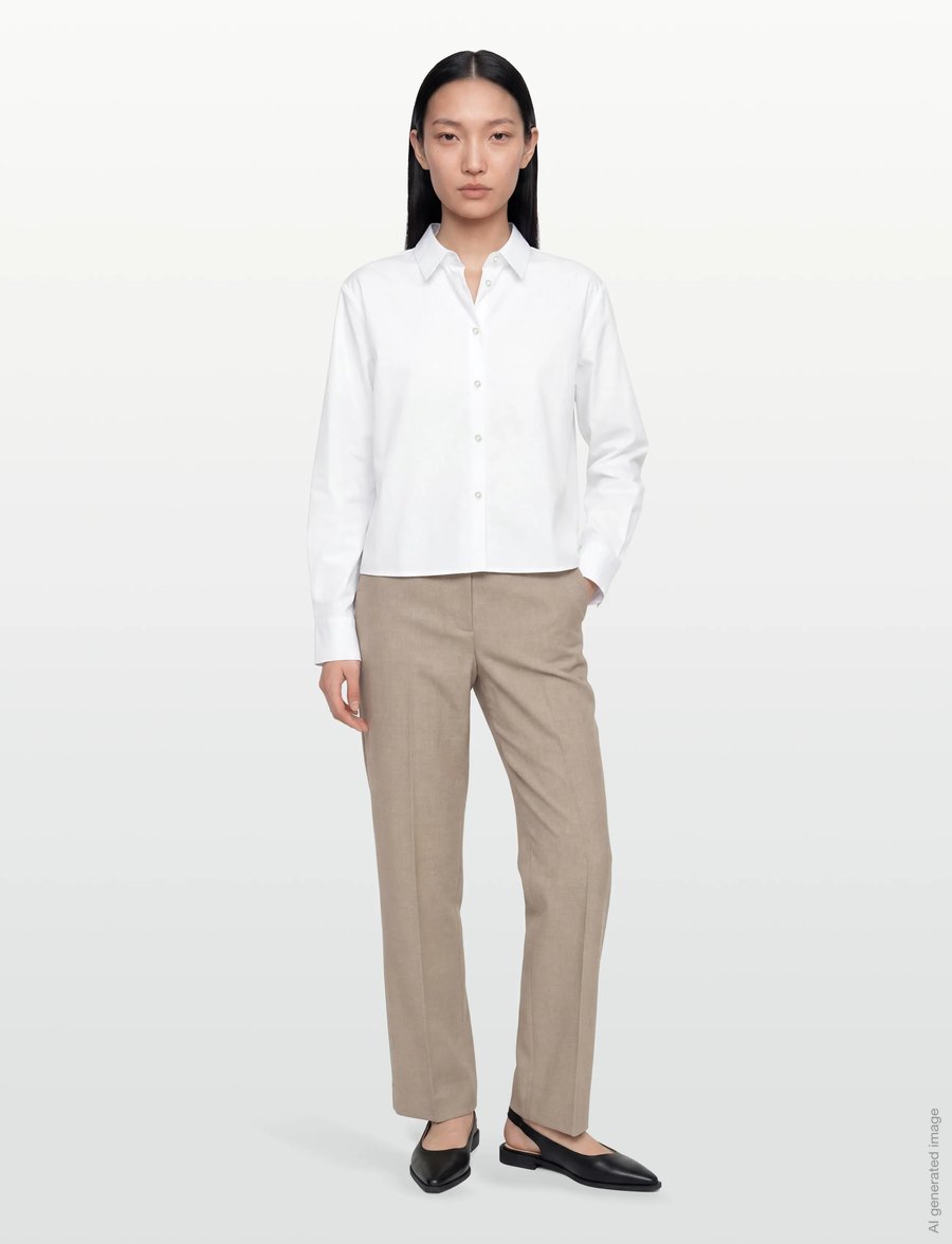 Naja Lauf - ABBI SHIRT FANCY POPLIN - pitkähihaiset kauluspaidat - white - 0
