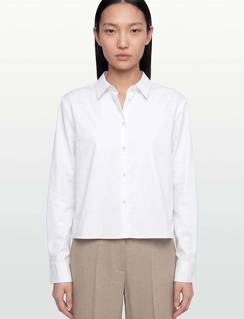 Naja Lauf - ABBI SHIRT FANCY POPLIN - krekli ar garām piedurknēm - white - 3
