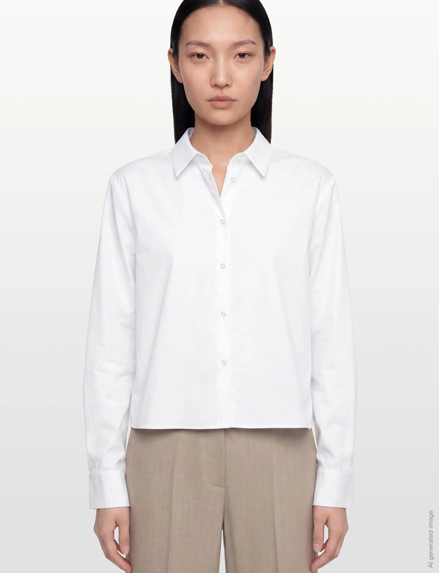 Naja Lauf - ABBI SHIRT FANCY POPLIN - pitkähihaiset kauluspaidat - white - 3