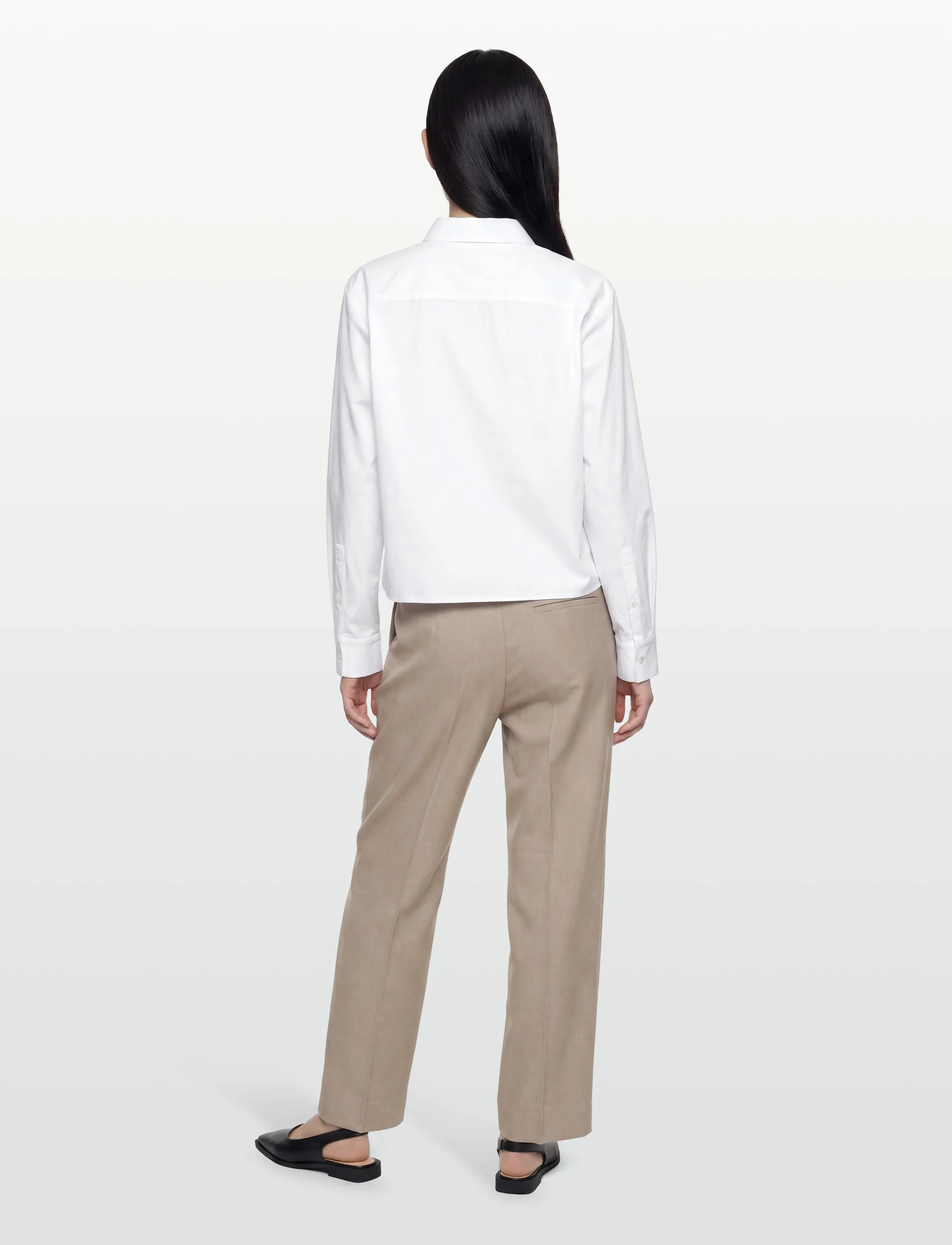 Naja Lauf - ABBI SHIRT FANCY POPLIN - långärmade skjortor - white - 4
