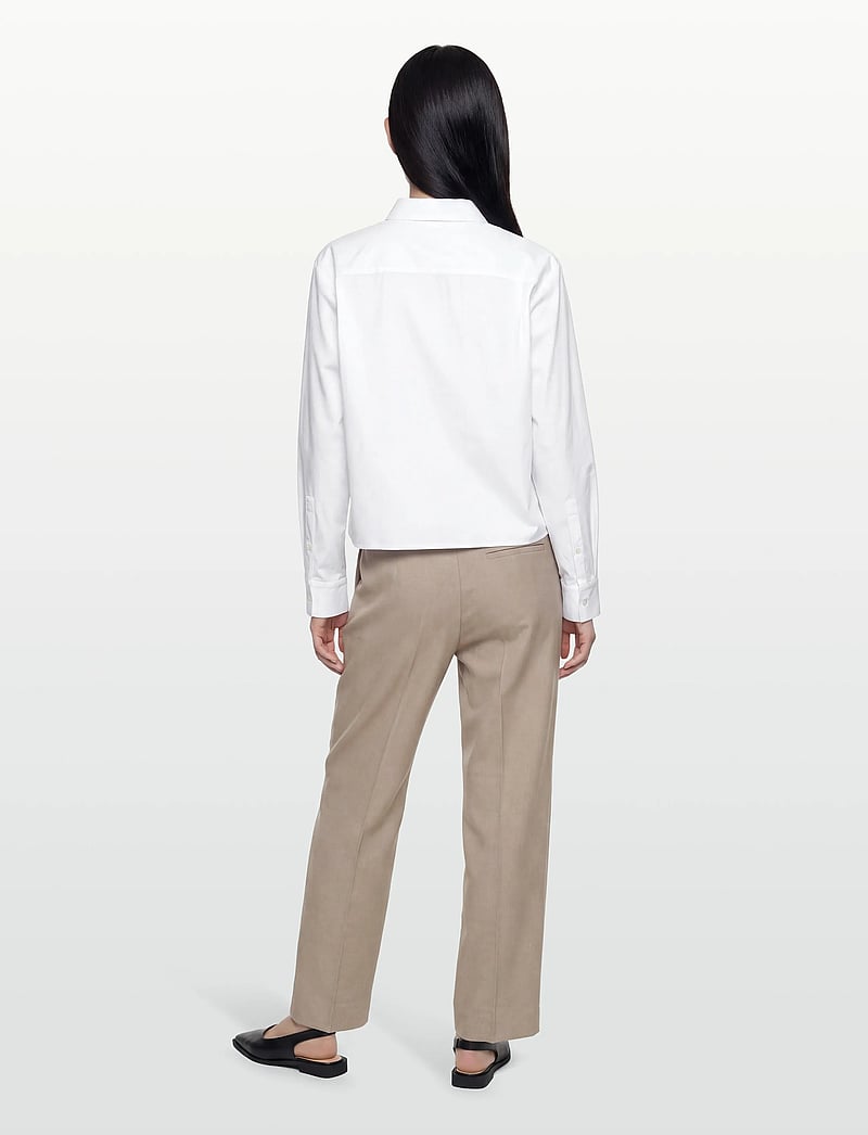 Naja Lauf - ABBI SHIRT FANCY POPLIN - krekli ar garām piedurknēm - white - 4
