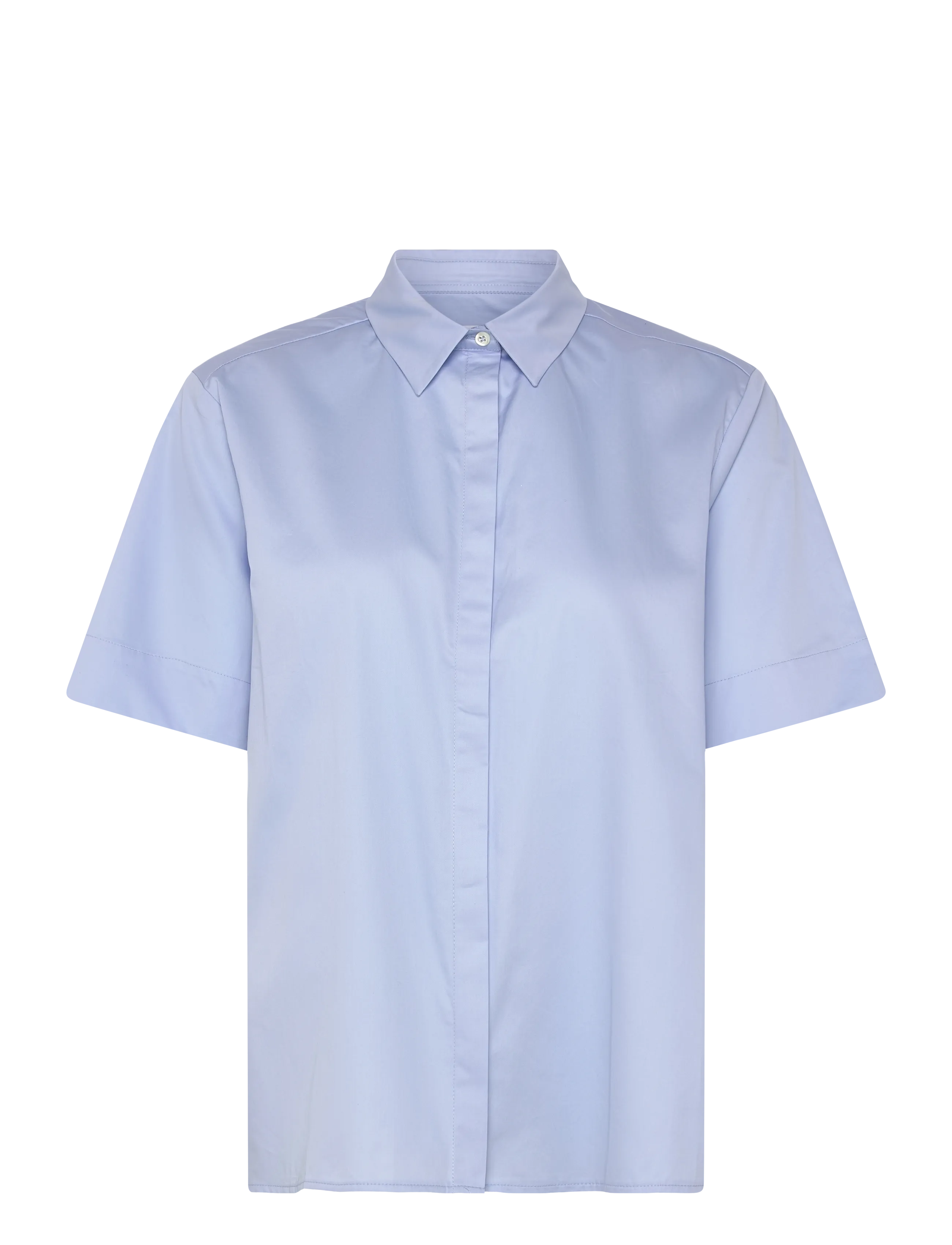 Naja Lauf Tali Shirt Cotton Sateen, Kvinder, Kortærmet Skjorte, Blå, Str: 36