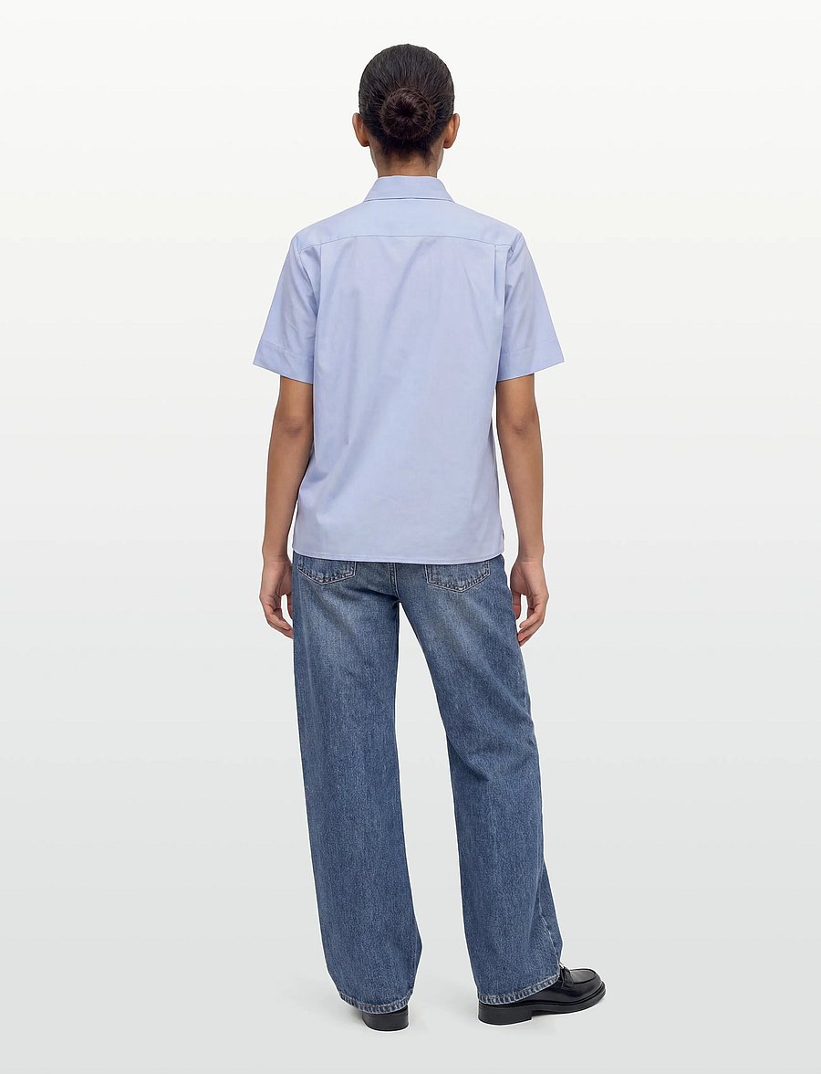 Naja Lauf - TALI SHIRT COTTON SATEEN - chemises à manches courtes - light blue - 4